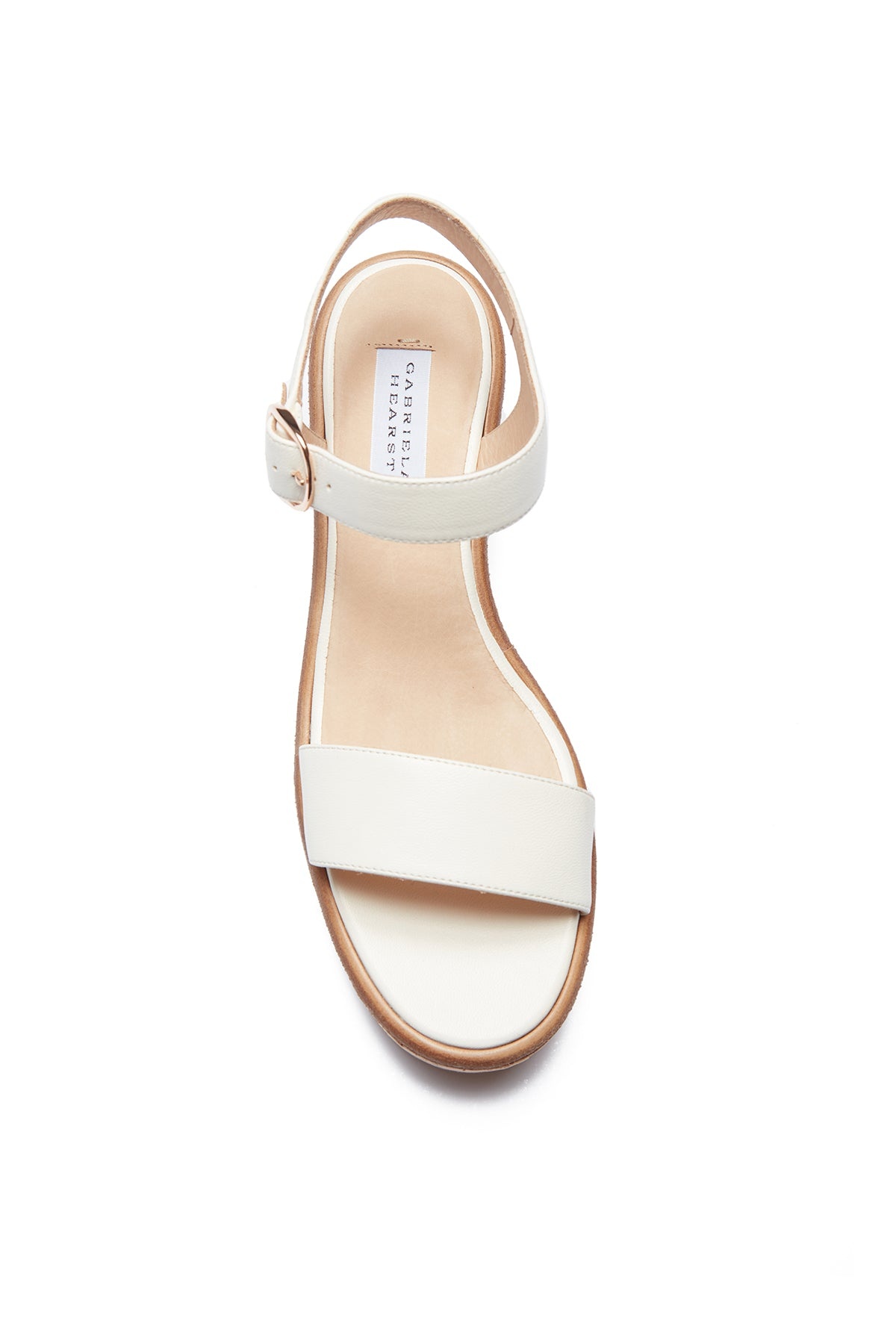 Sardis Platform Sandal in Cream Leather - 2