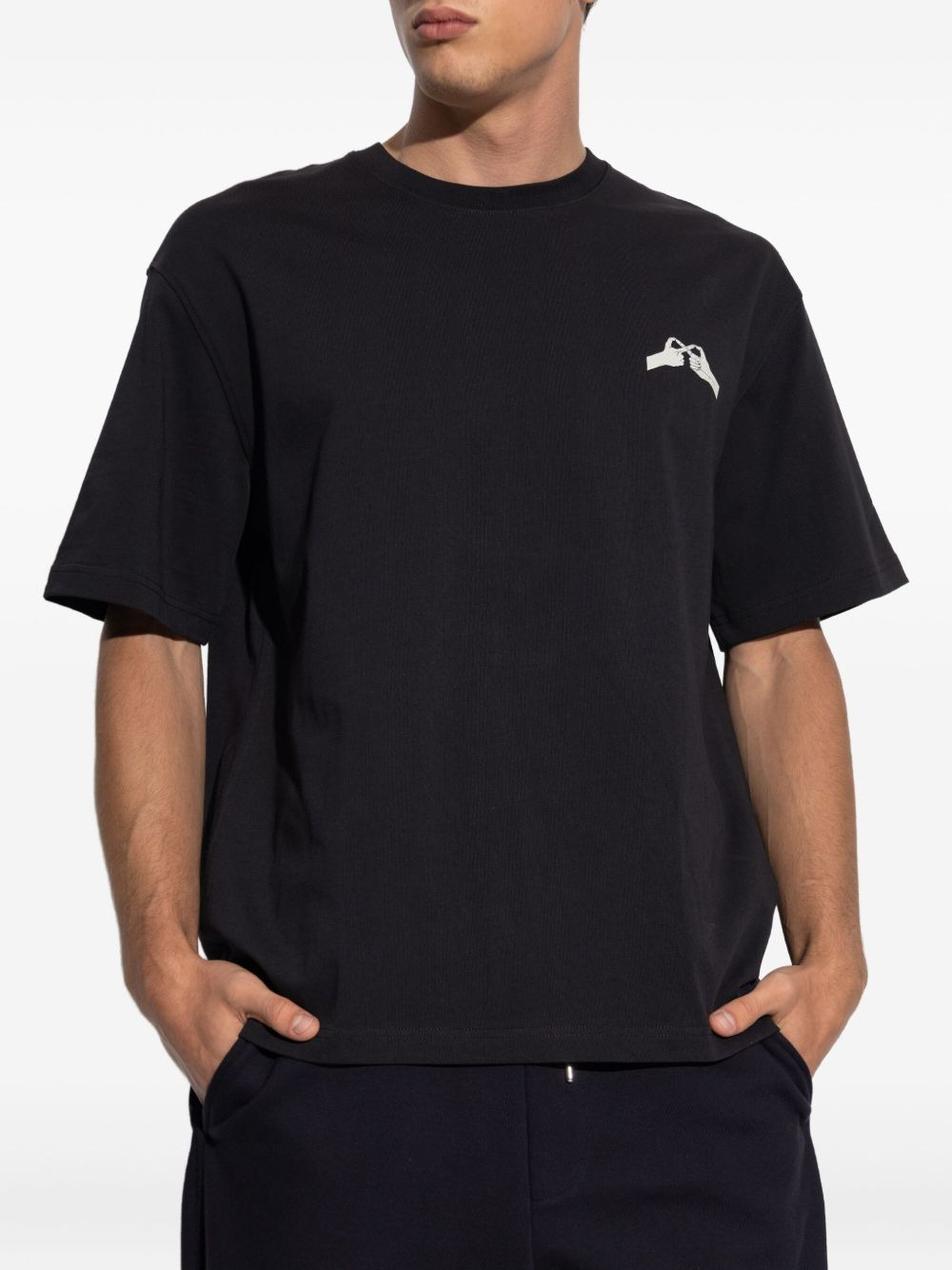 Saflorian hand-motif organic-cotton T-shirt - 3