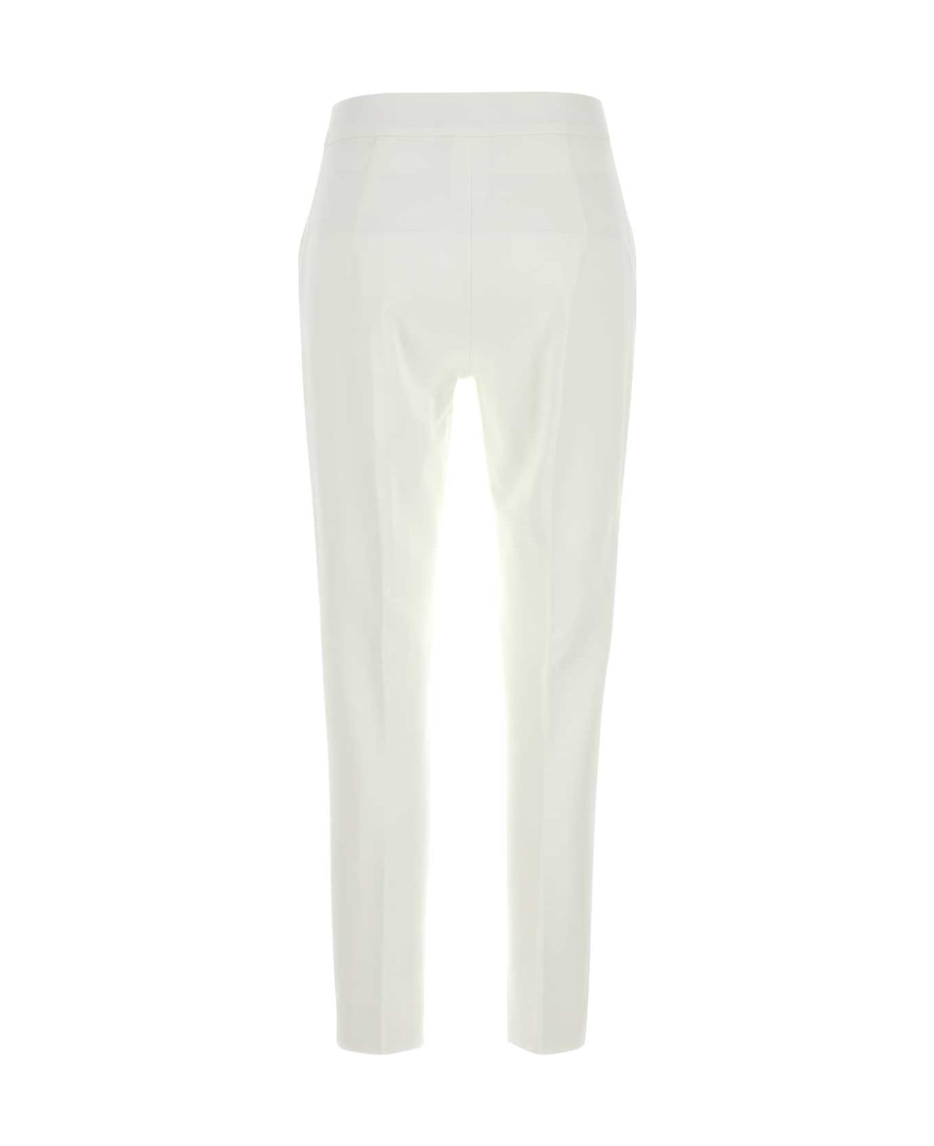 White Stretch Viscose Blend Pegno Pant - 2