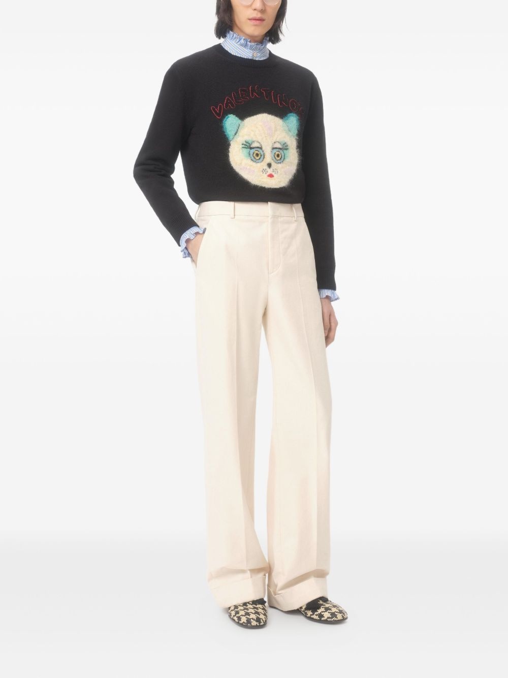 cuffed cotton trousers - 2