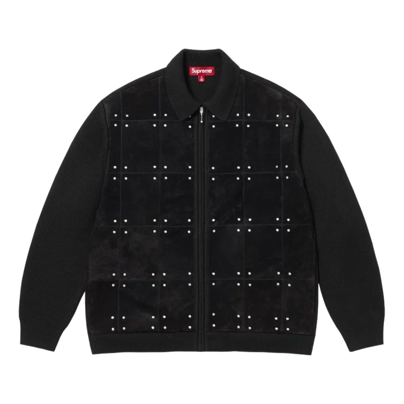 Supreme FW25 Studded Suede Zip Up Cardigan 'Black' SUP-FW25-162-BLK - 1