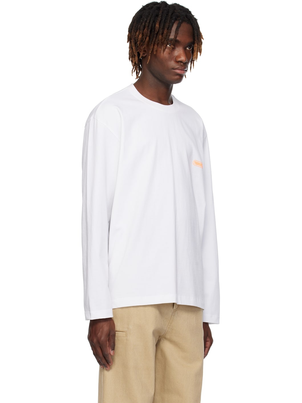 White Crack Back Logo Long Sleeve T-shirt - 2