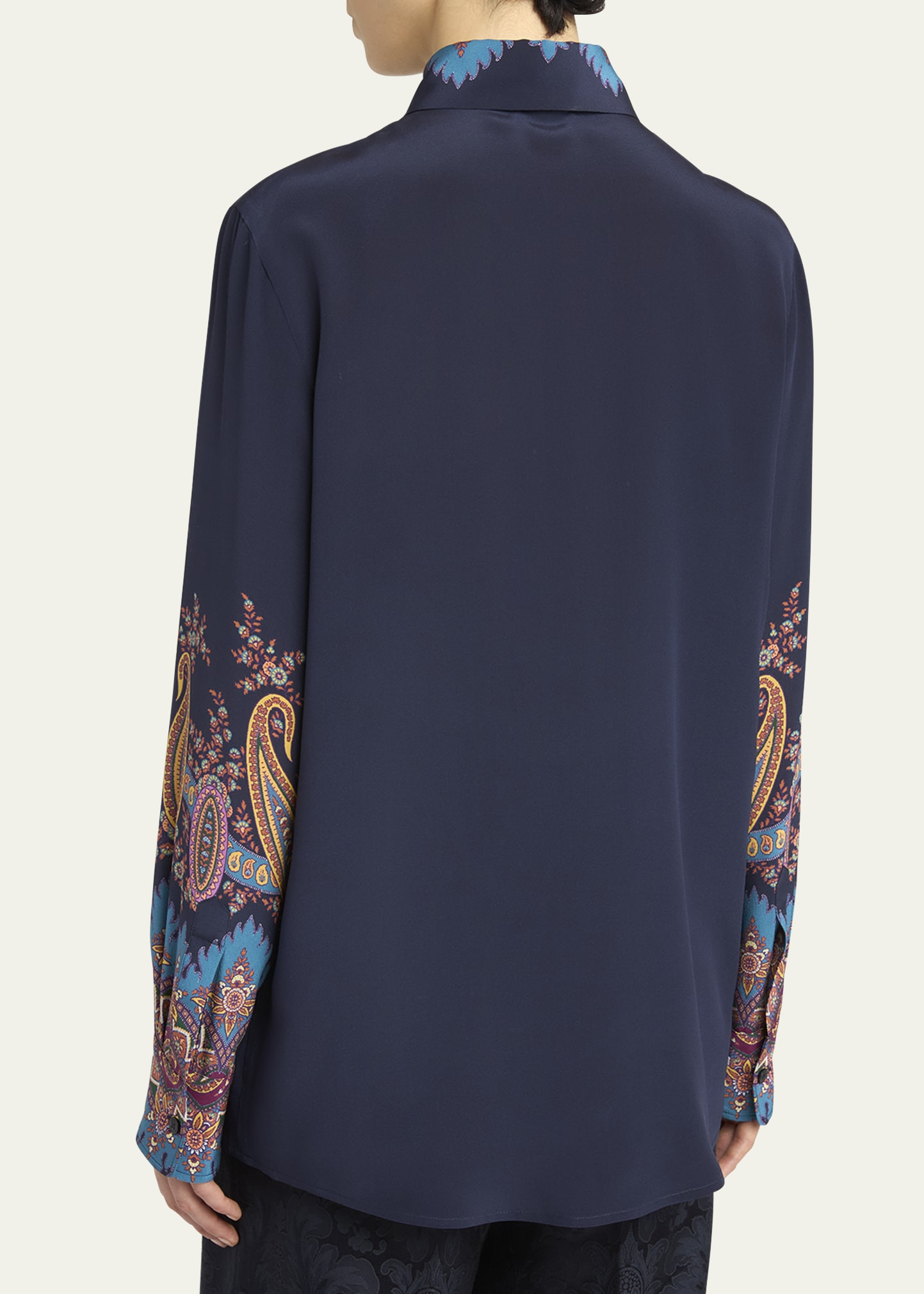 Long-Sleeve Printed Silk Shirt - 3