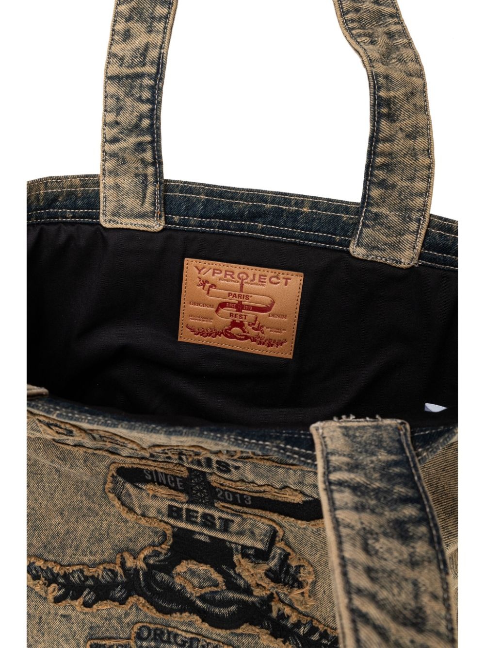Paris' Best distressed denim tote bag - 5