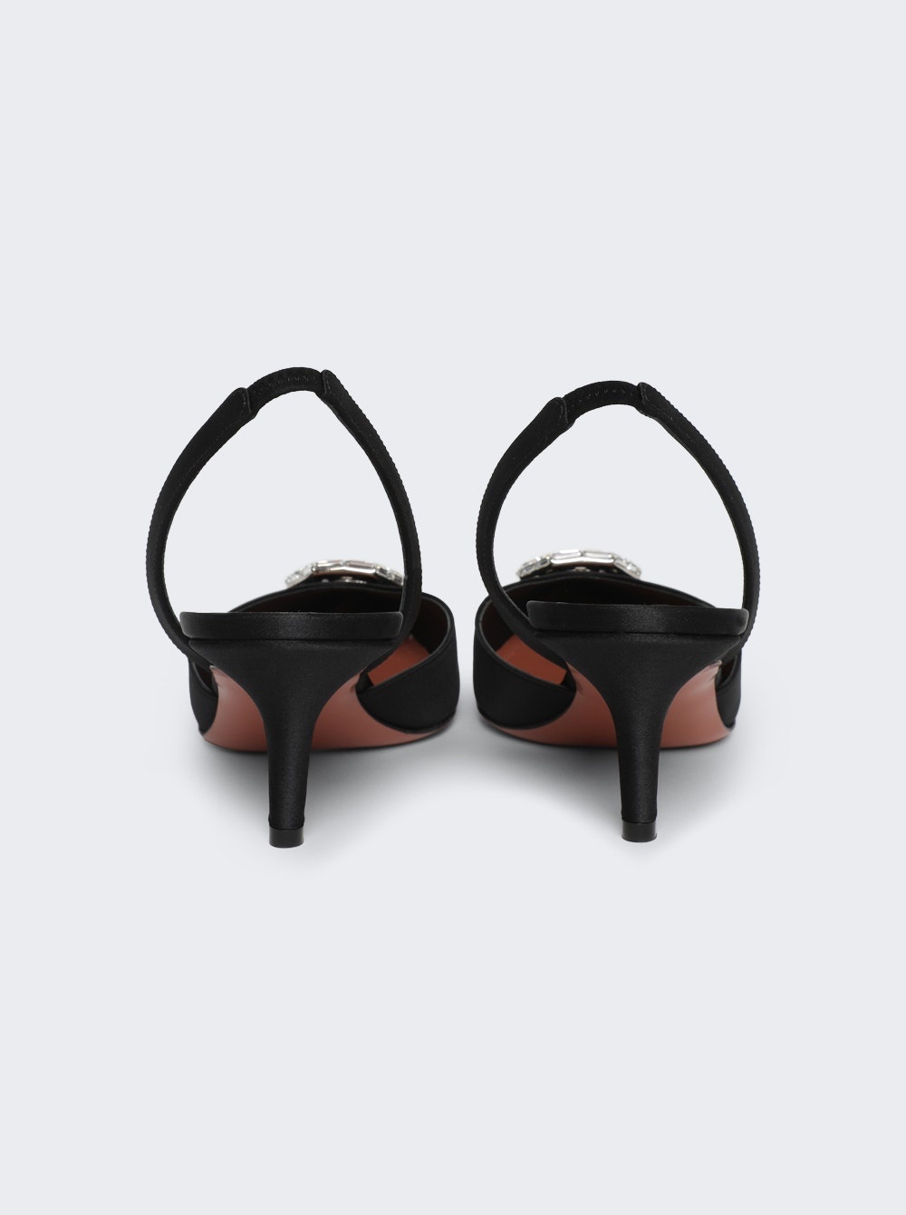 Camelia Satin Slingback Pumps Black - 2