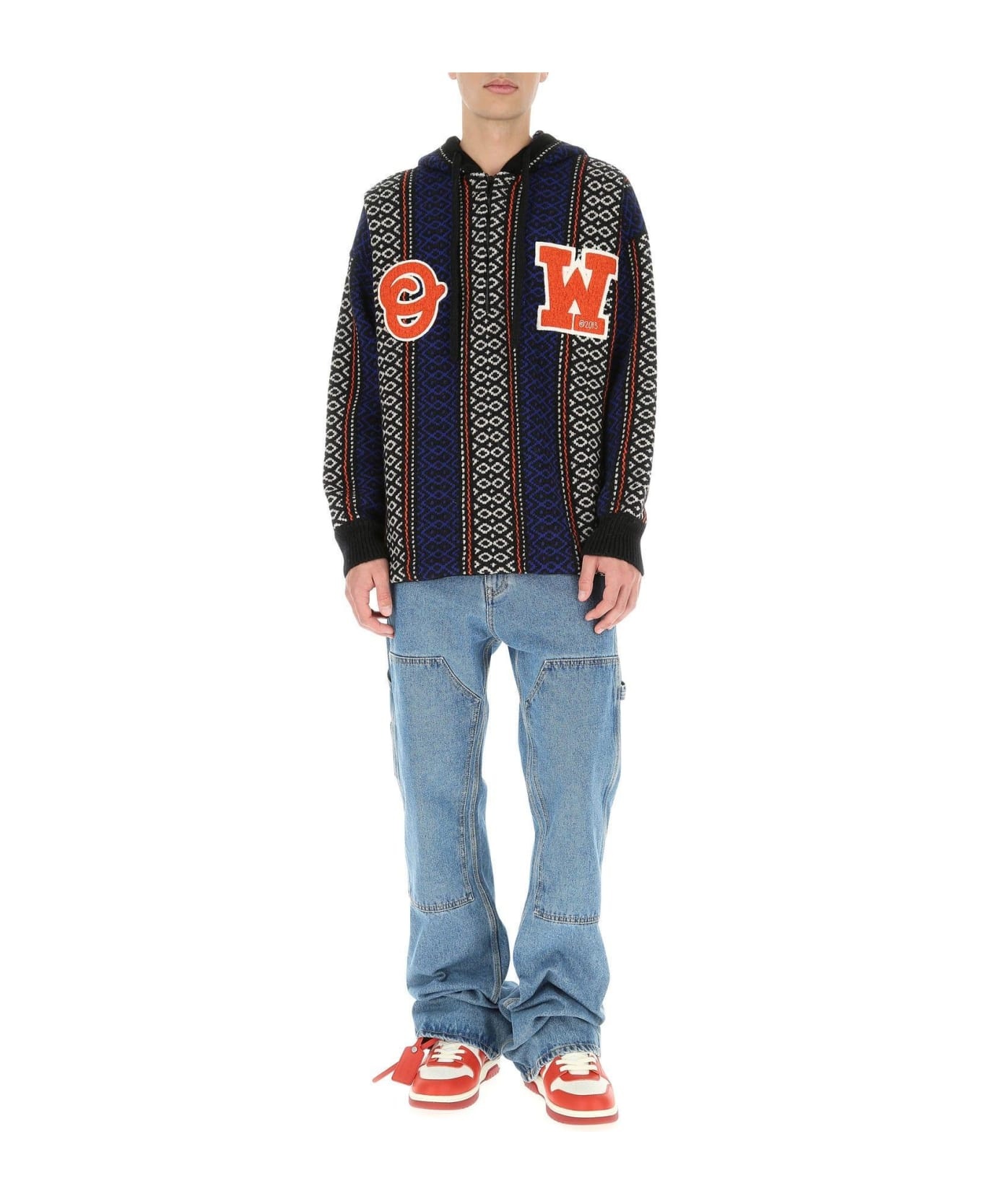 Embroidered Wool Blend Oversize Sweater - 2