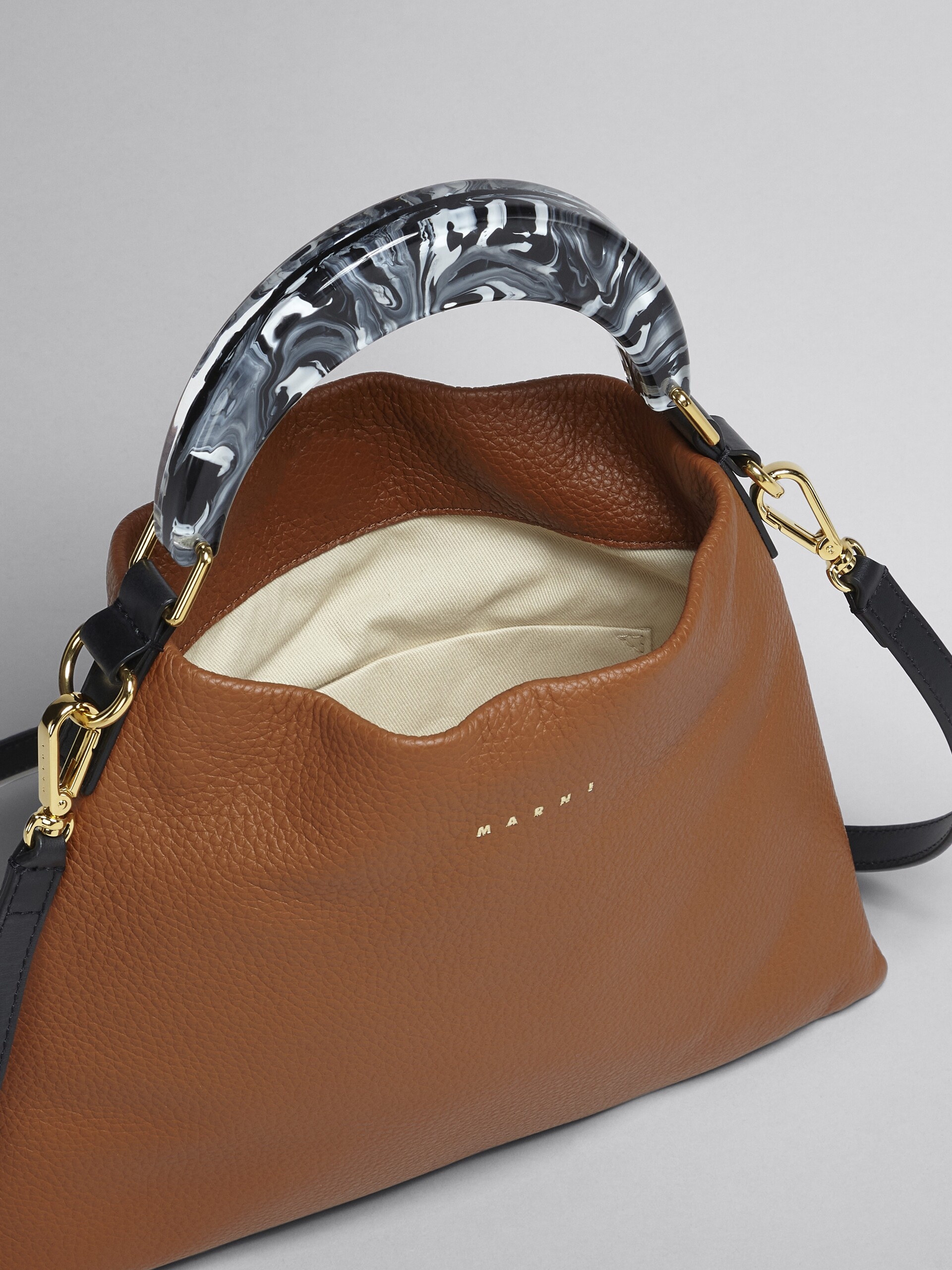 VENICE SMALL BAG IN BROWN LEATHER - 4