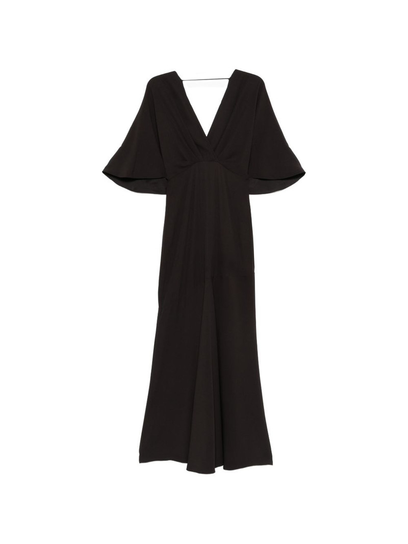 V-neck midi flared dress 1