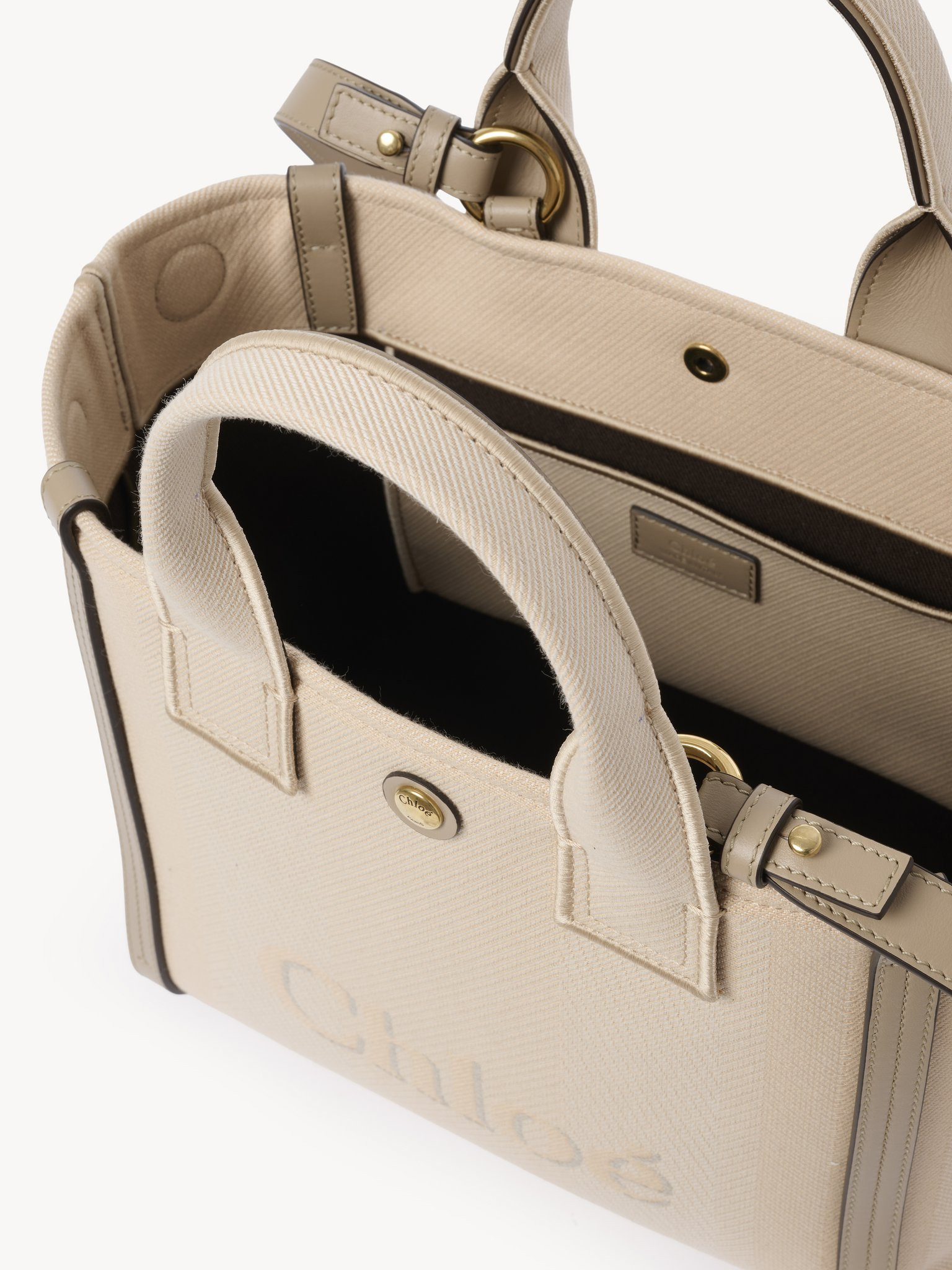 SMALL CHLOÉ CARRY TOTE BAG IN CANVAS - 5