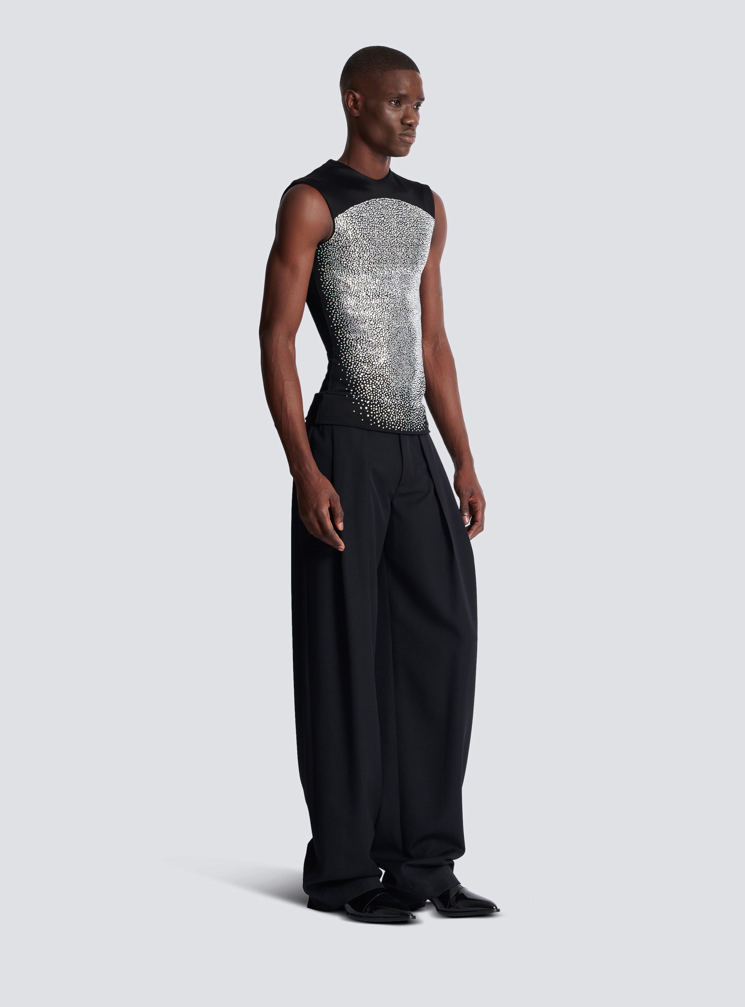 Rhinestone Galaxy tank top in sculpting jersey - 3