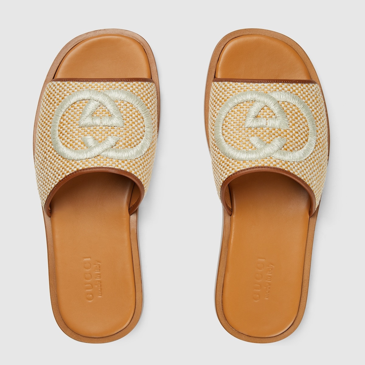 Men's slide sandal with embroidery - 5
