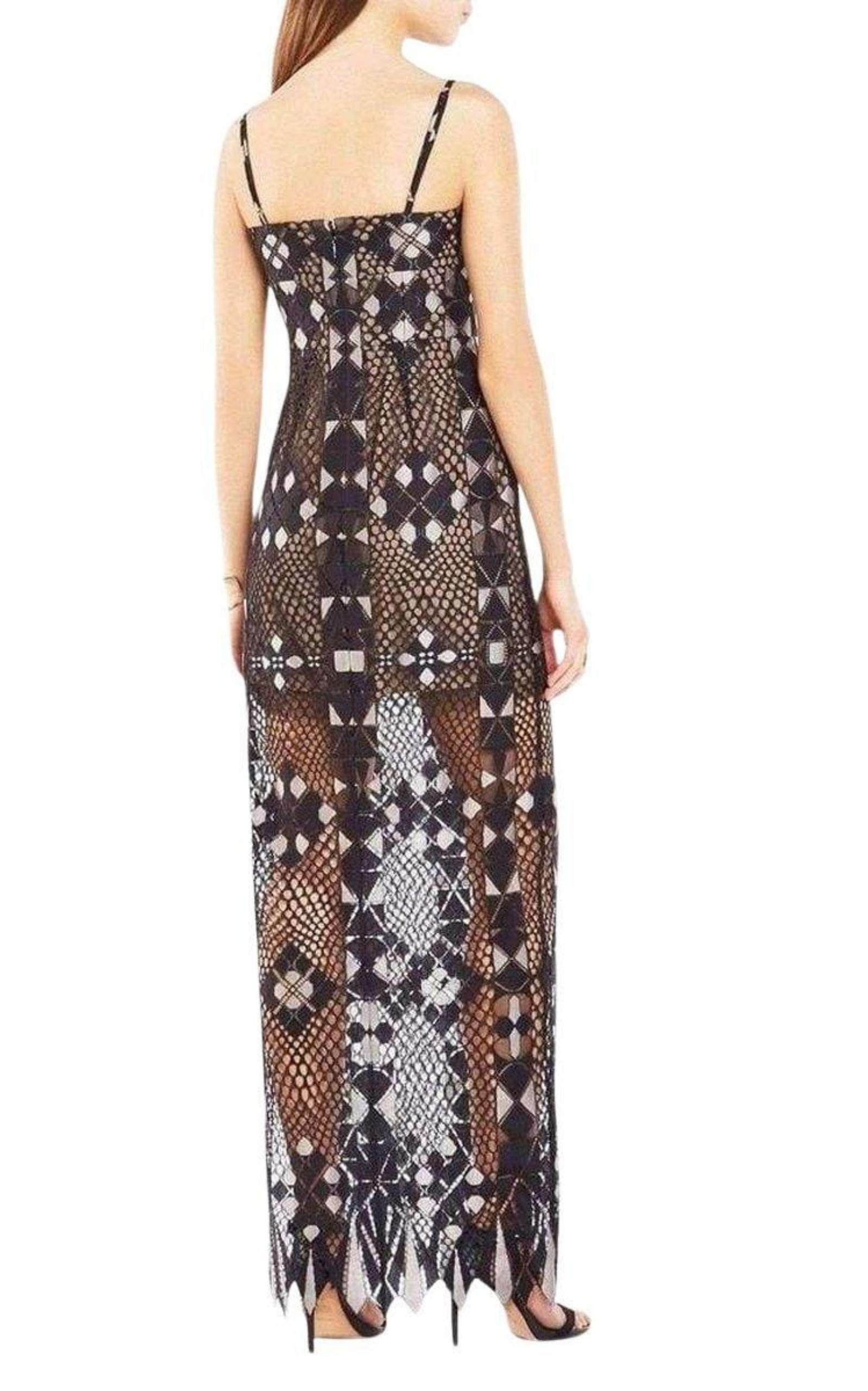 BCBGMAXAZRIA - Geometric Lace Maxi Dress - 3