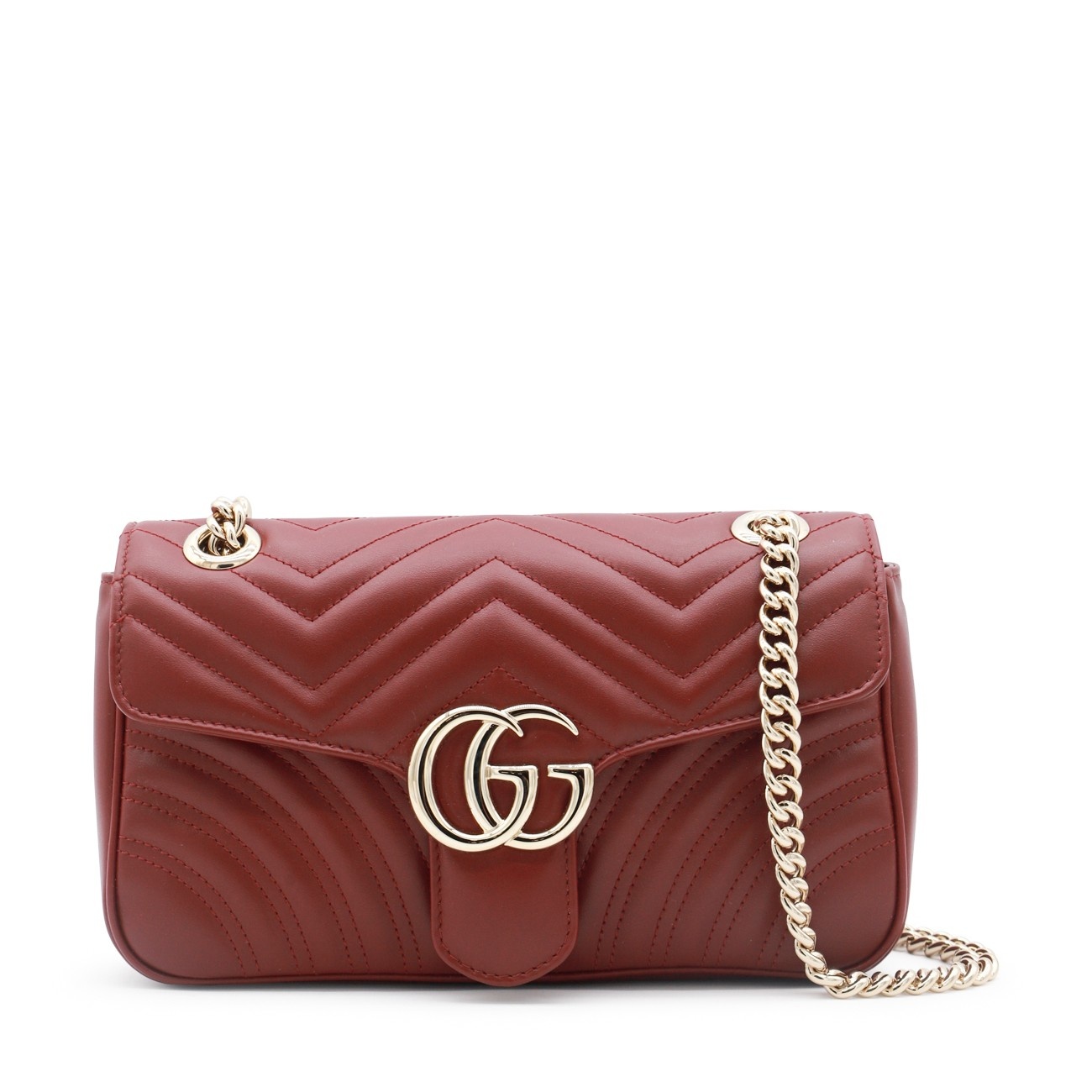 ancora red leather gg marmont 2.0 crossbody bag - 1