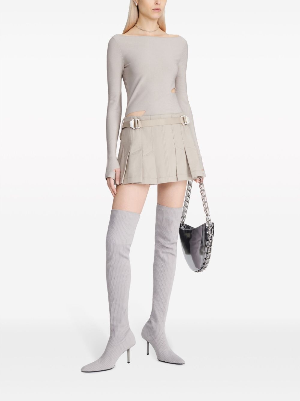 safety-slider pleated miniskirt - 3