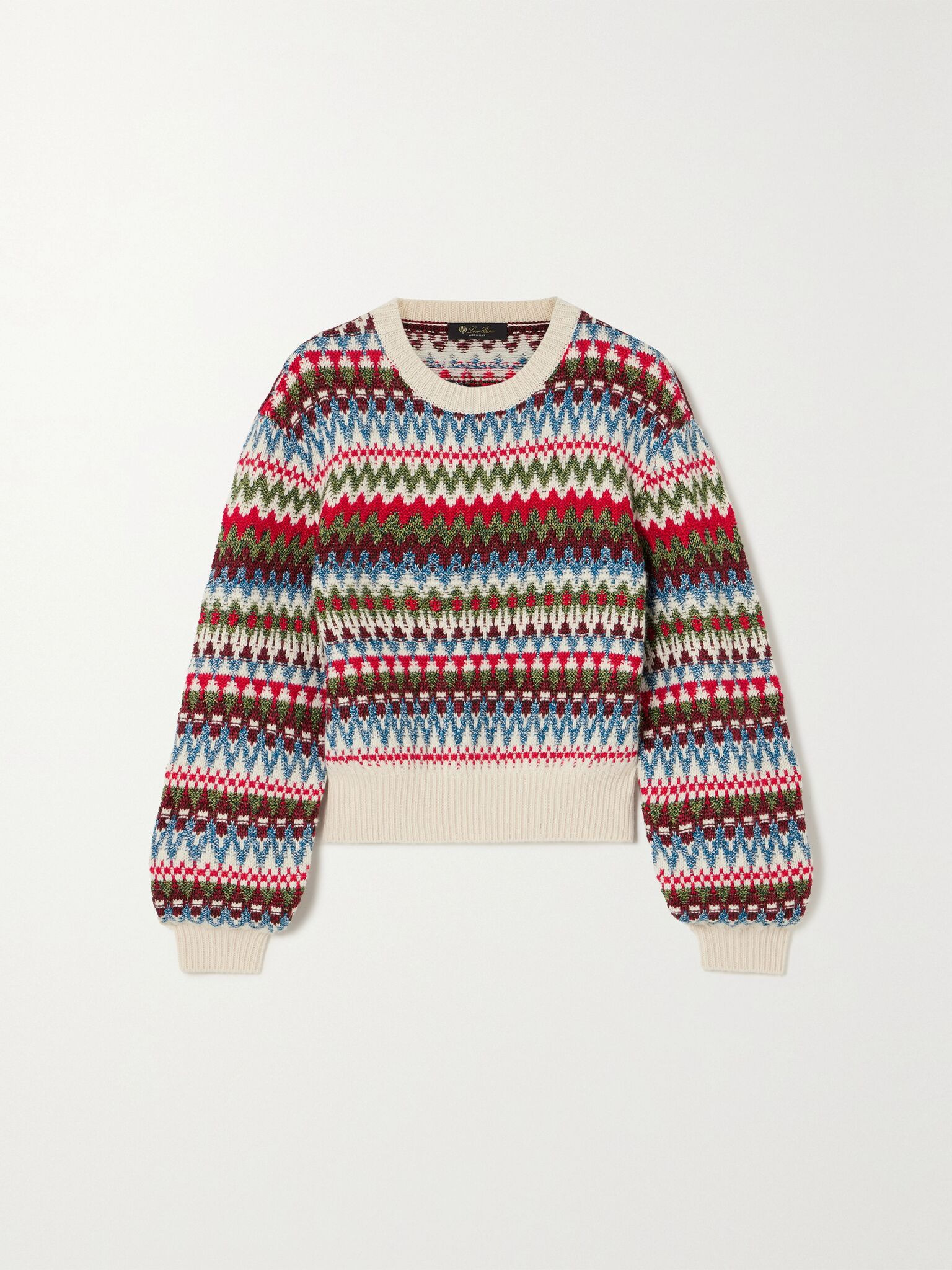 Trujillo Fair Isle silk, cashmere and cotton-blend sweater Multi - 1