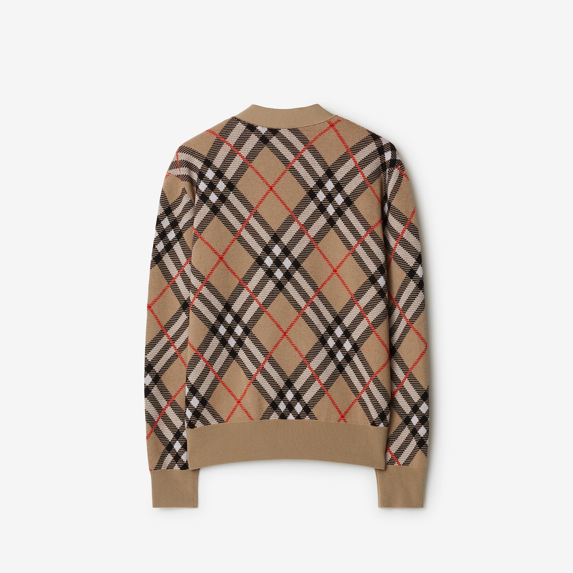 Check Wool Blend Cardigan - 5