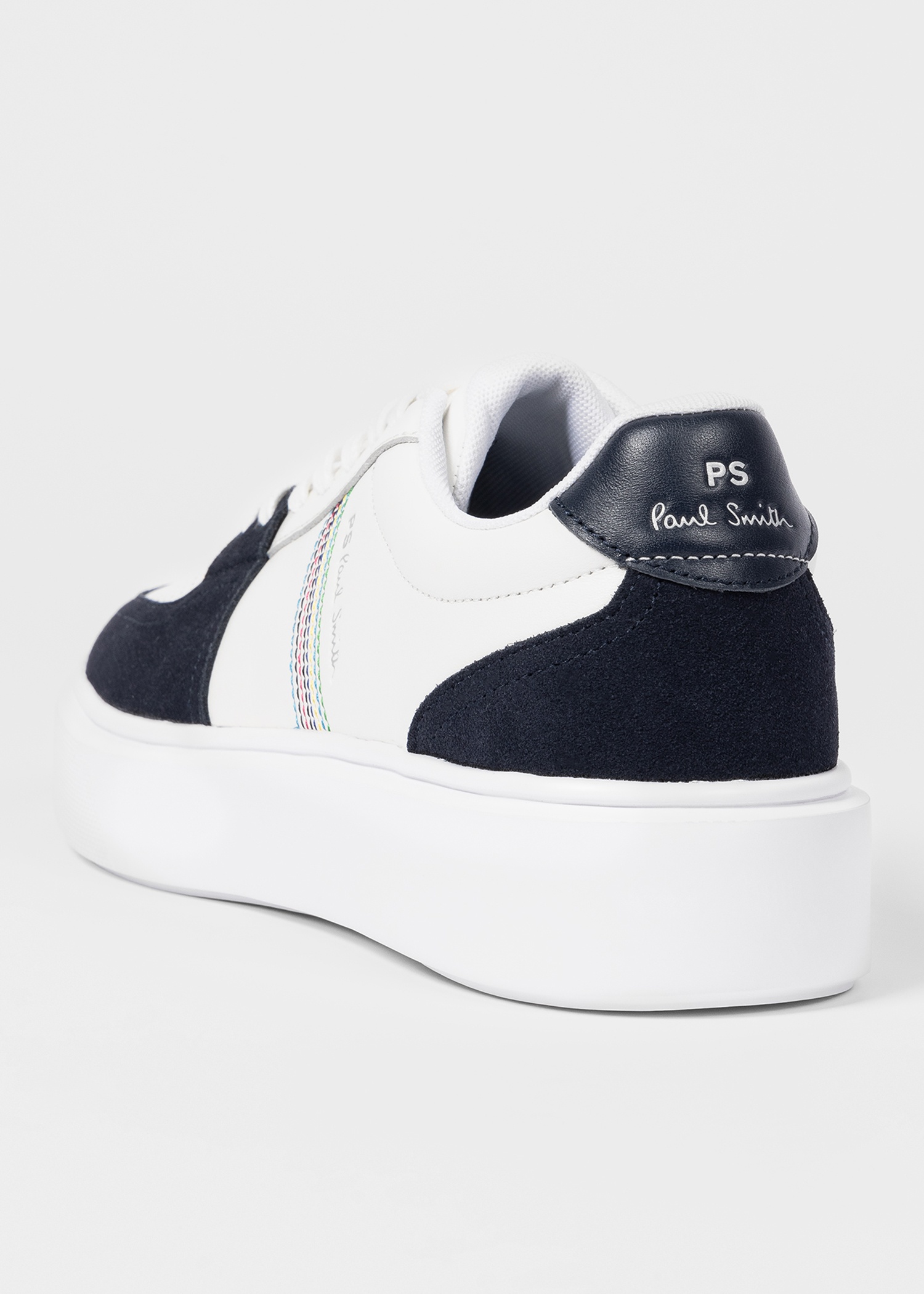 White And Navy 'Tyne' Trainers - 5