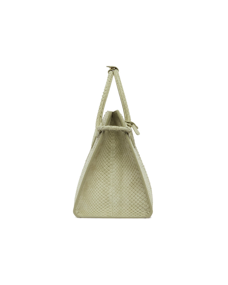 Alaïa Green Le Teckel Snake Print Leather Tote Bag outlook