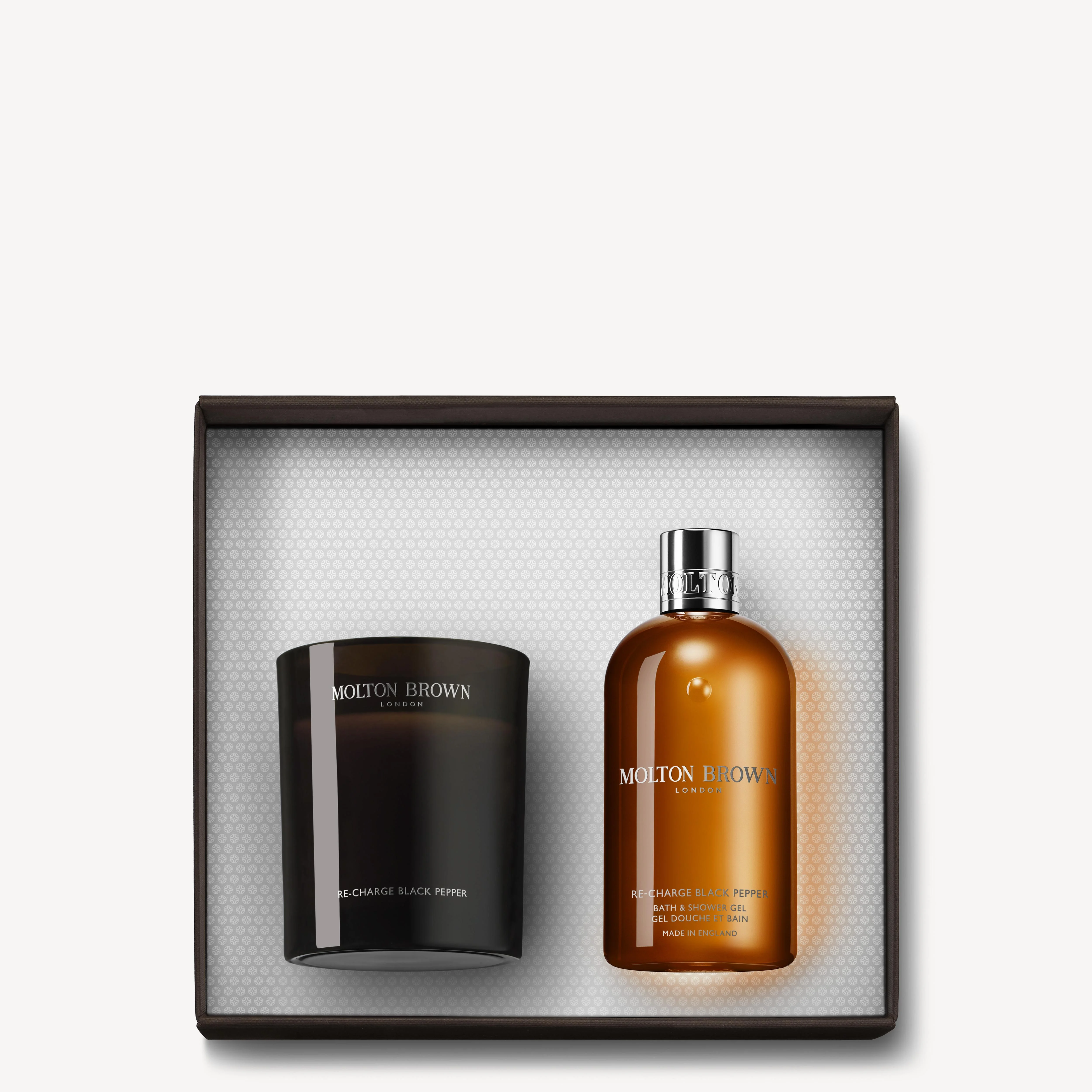 Re-charge Black Pepper Signature Scented Candle & Bath & Shower Gel Gift - 1
