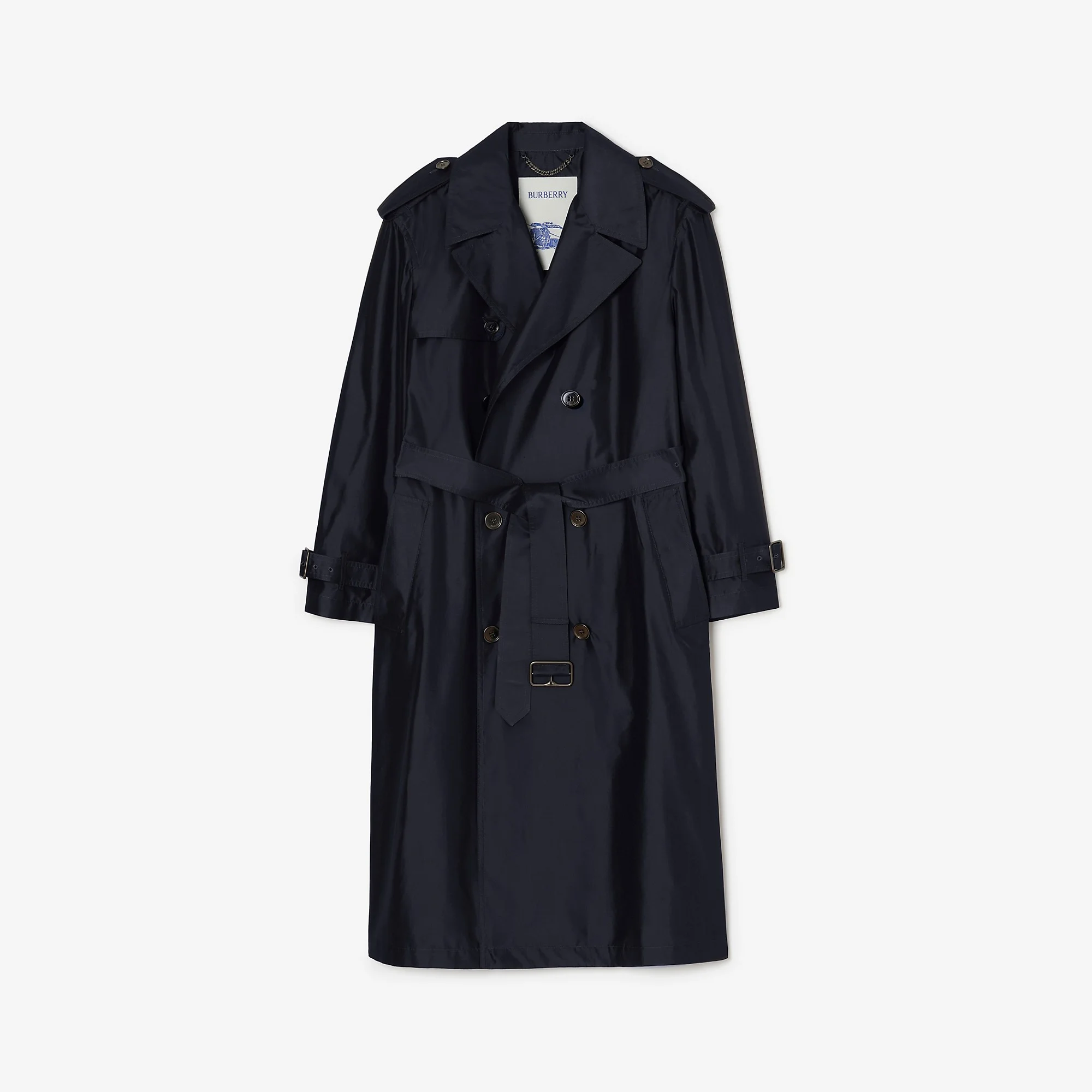 Long Silk Hoxton Trench Coat - 1