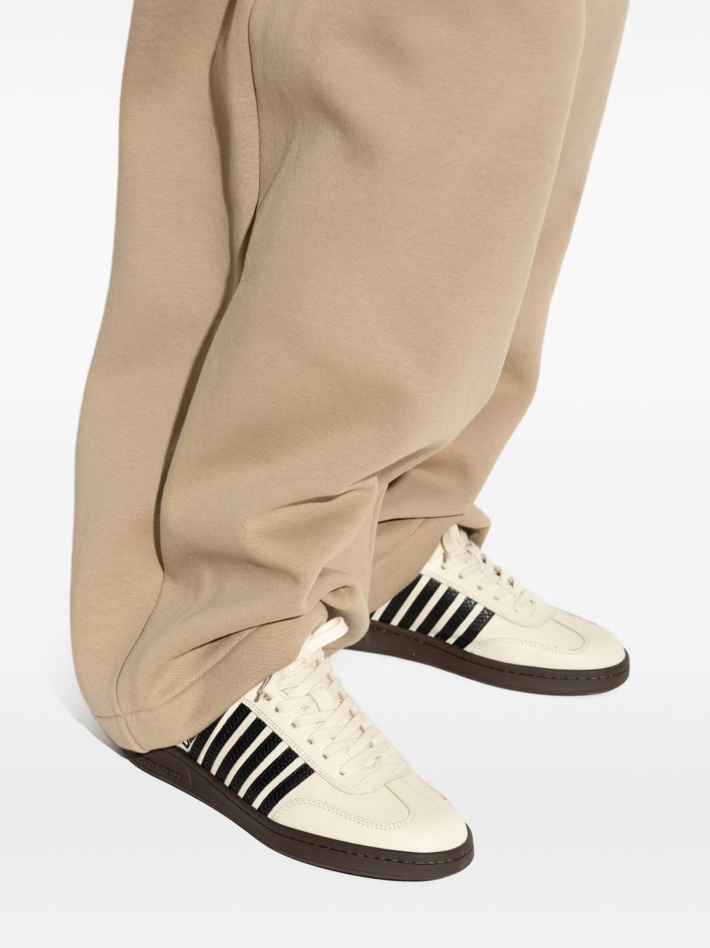 panelled leather sneakers - 5