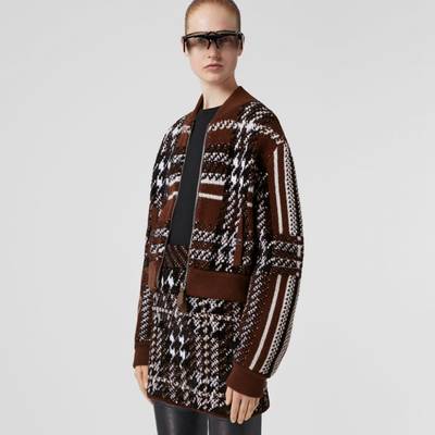 Burberry Houndstooth Wool Blend Jacquard Bomber Jacket outlook