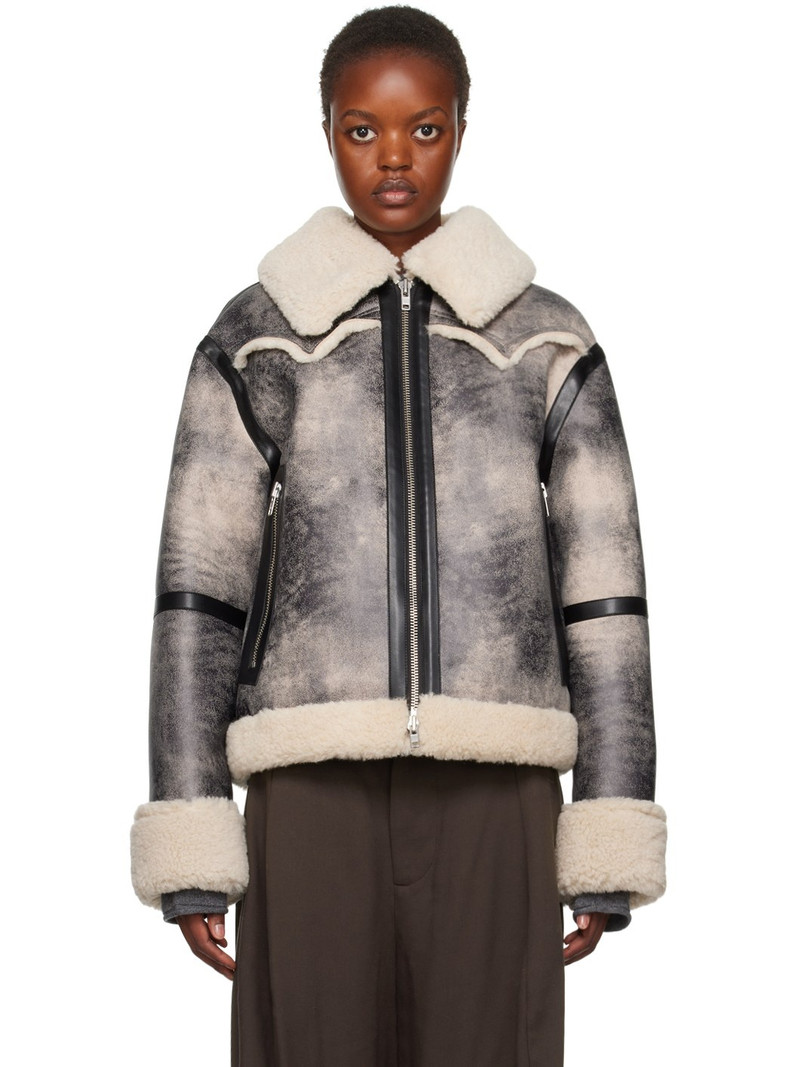 Gray & Off-White Lessie Faux-Shearling Jacket 1