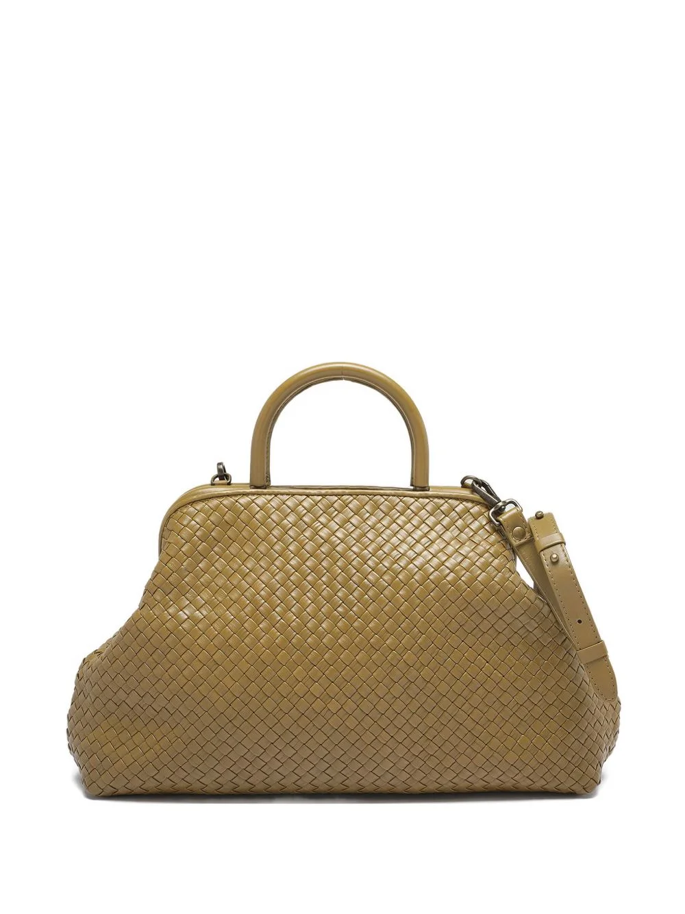 Helen woven top-handle shoulder bag - 1