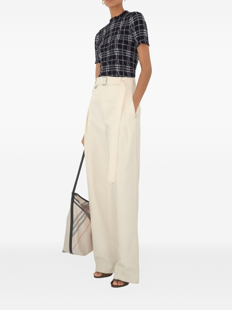 Burberry gabardine belted trousers outlook