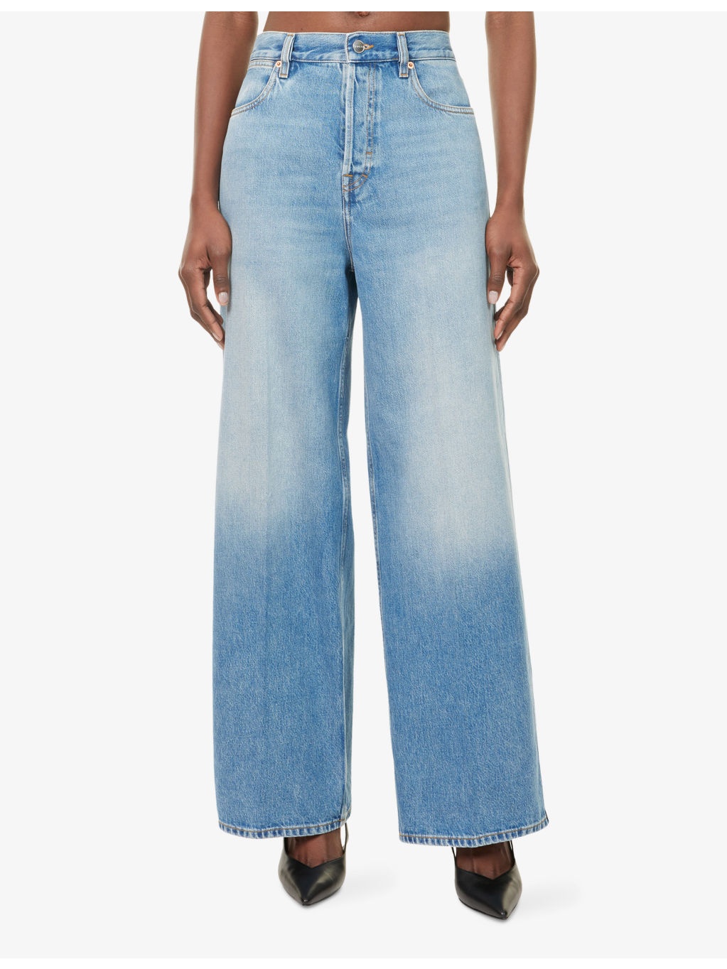 Wide-Leg Petite-Fit Denim Jeans - 3