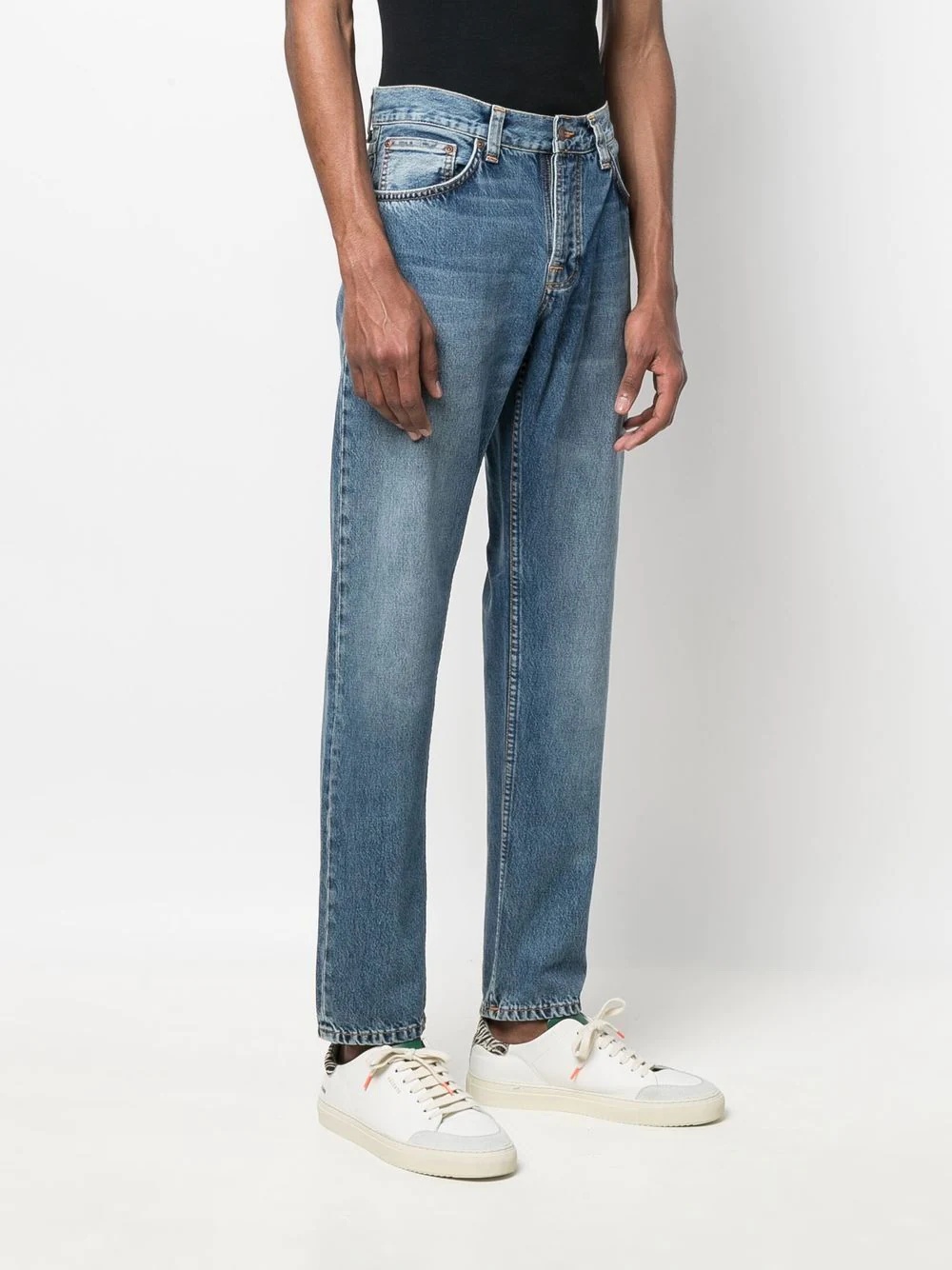 stonewashed straight-leg jeans - 3