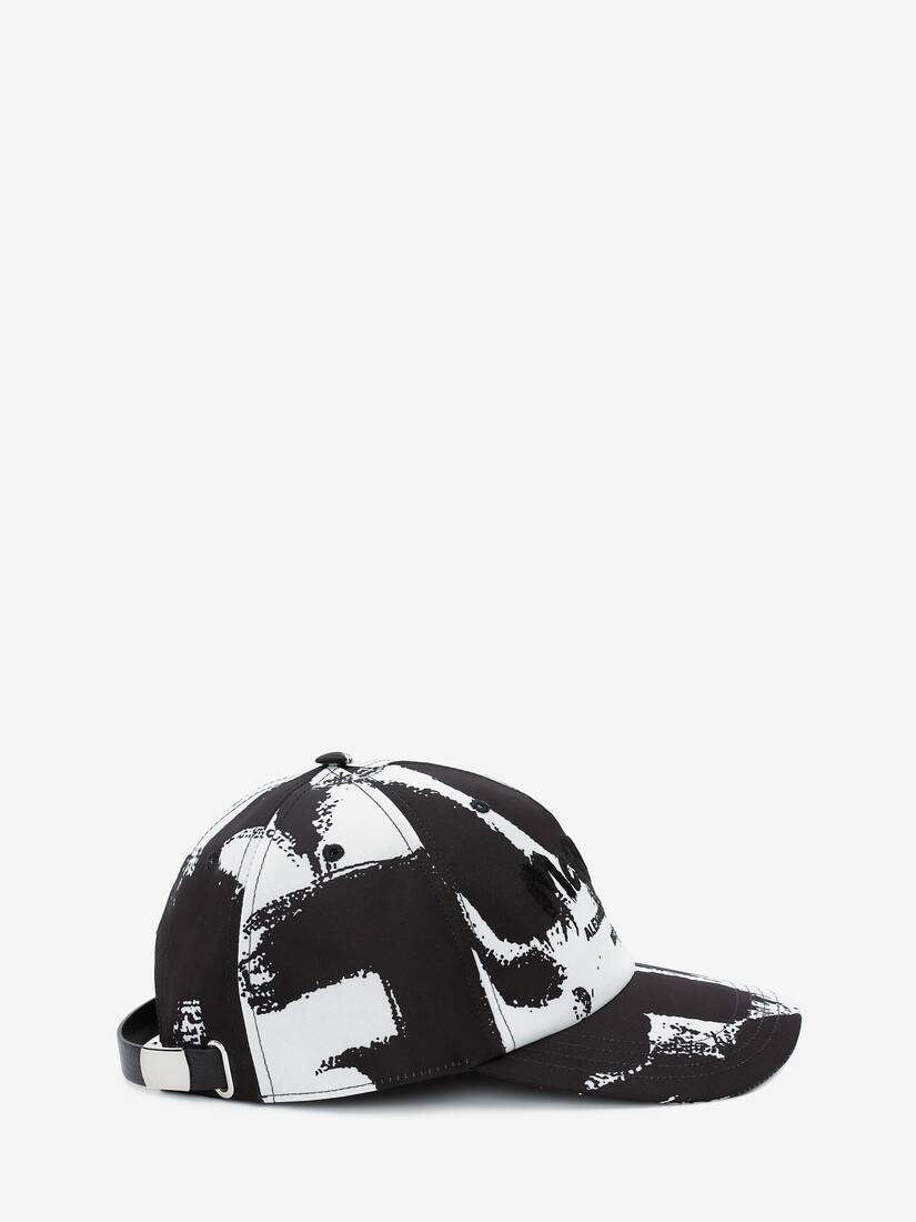 Mcqueen Graffiti Baseball Cap in Black/ivory - 1