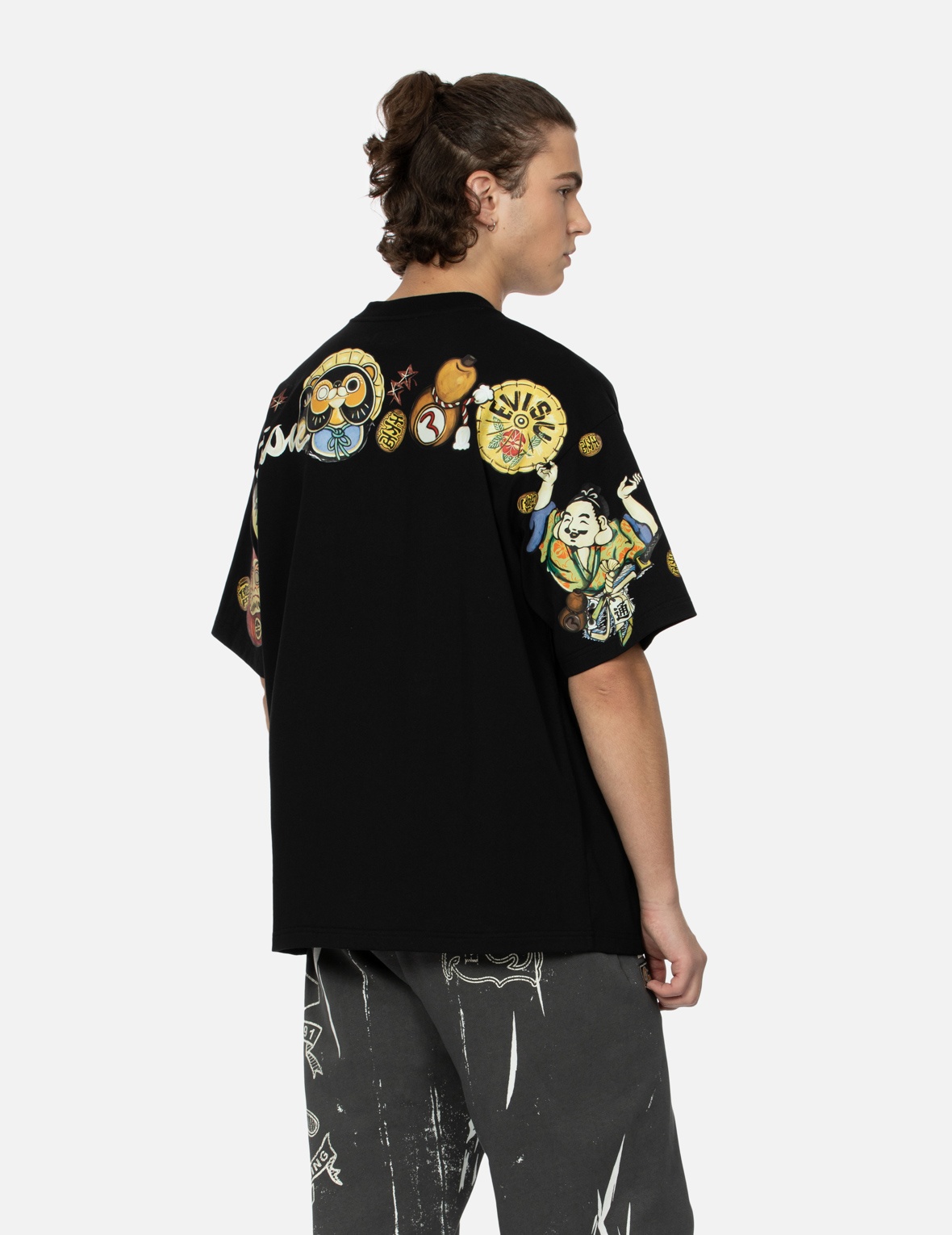 TANUKI DAICOCK PRINT LOOSE FIT T-SHIRT - 7