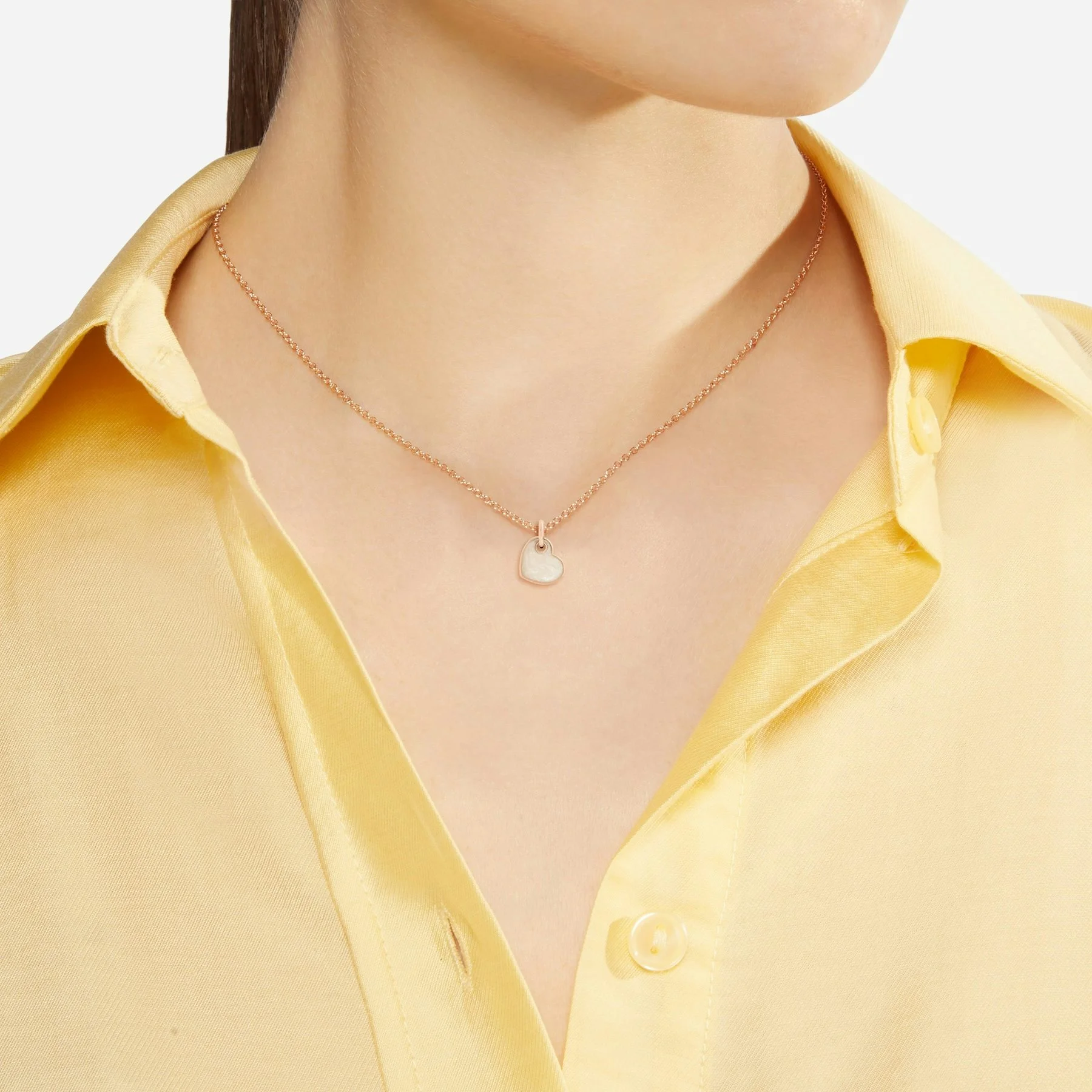 ROSE GOLD & ENAMEL HEART CHARM - 1