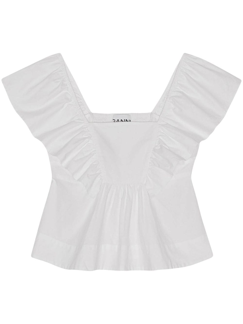 ruffled poplin sleeveless blouse - 1