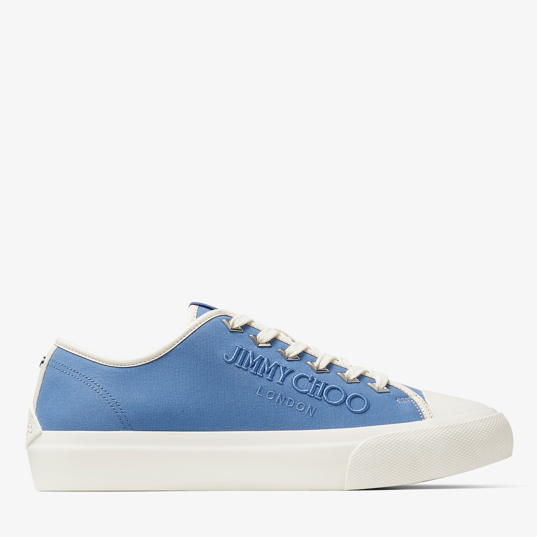 Palma/M
Denim and Latte Canvas Low-Top Trainers with Embroidered Logo - 1