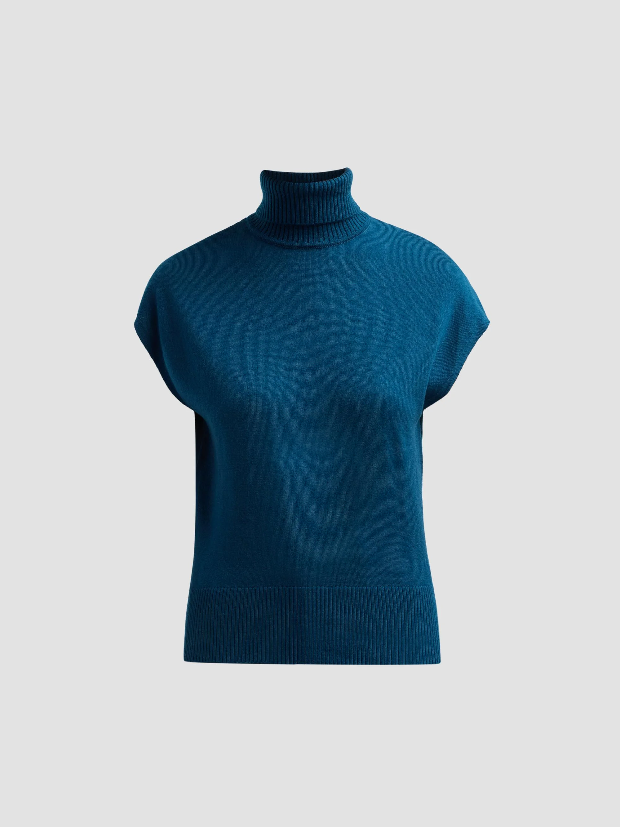 Women's Natalie Cap-Sleeve Wool Sweater - Dark Teal - 1