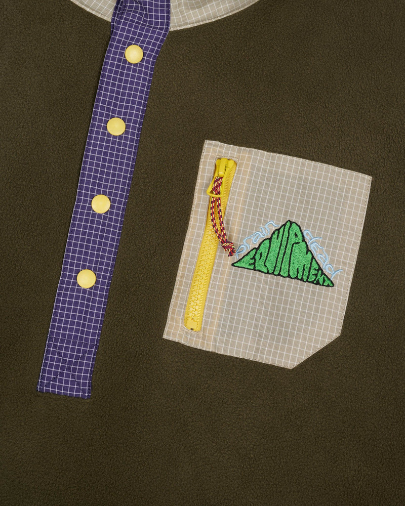 Brain Dead Equipment Ripstop Pullover Fleece Jacket - Olive 3