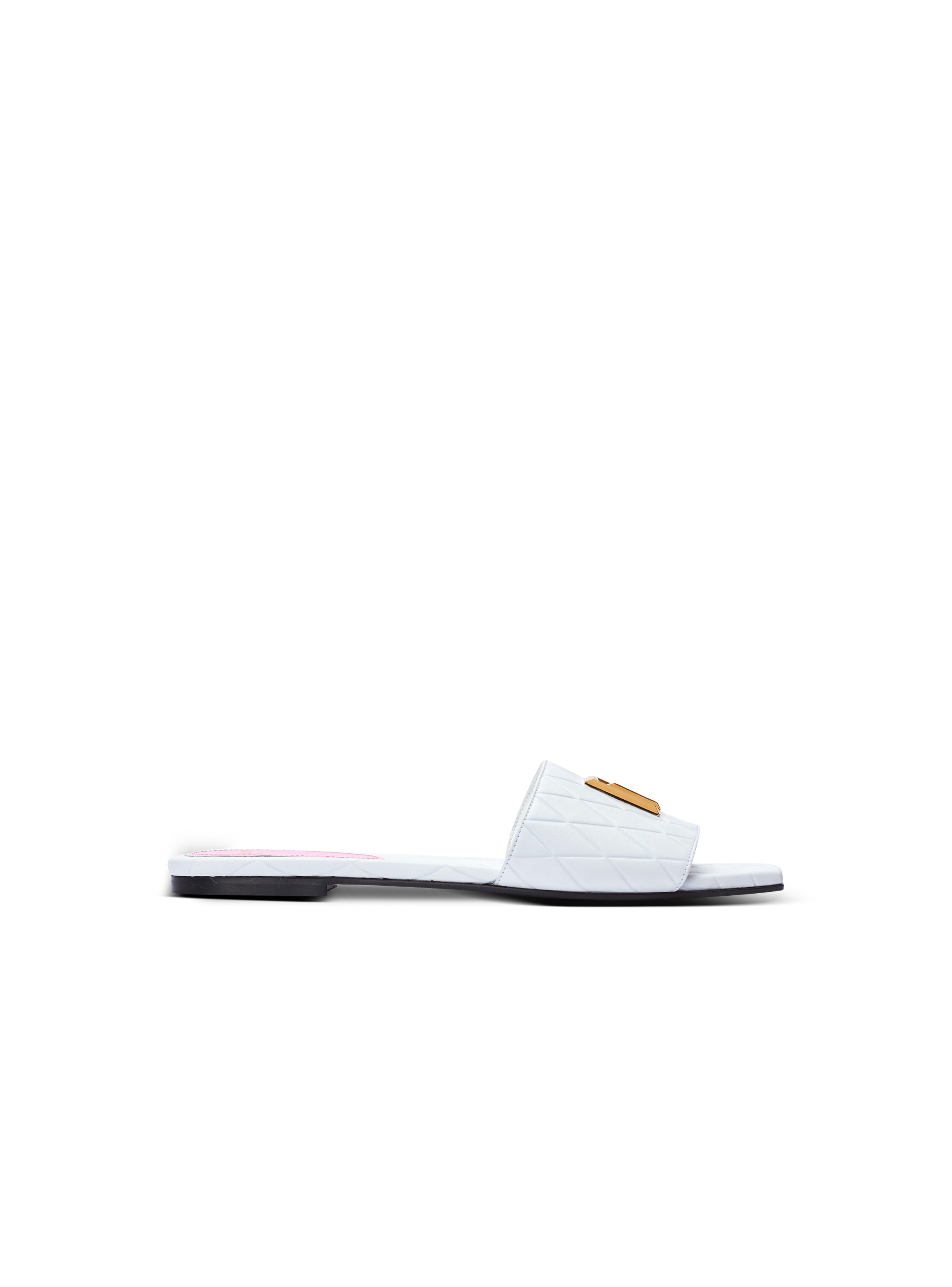 Balmain Dafne calfskin mules with embossed Diamond | REVERSIBLE
