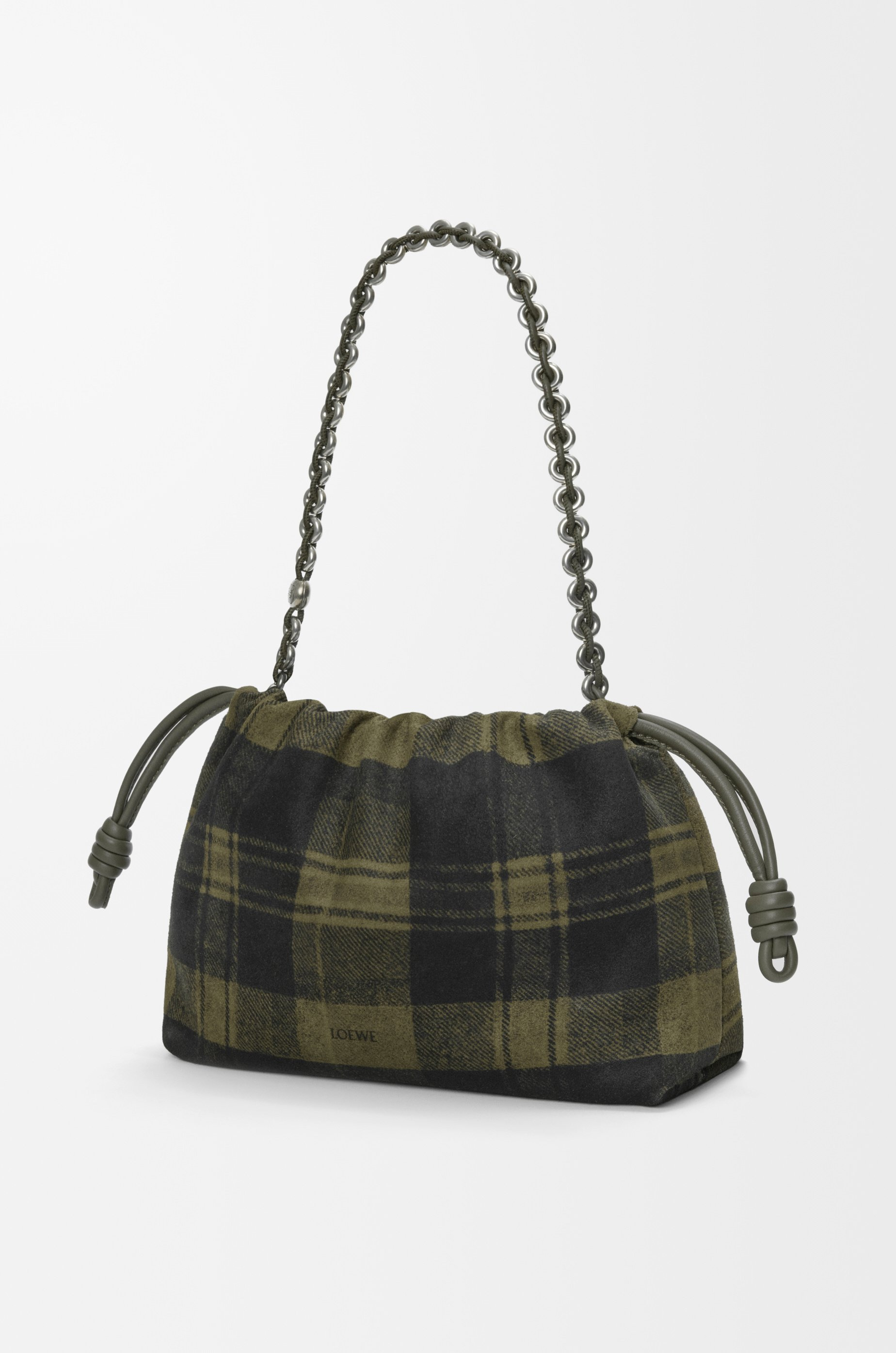 Medium Flamenco purse in tartan suede - 2