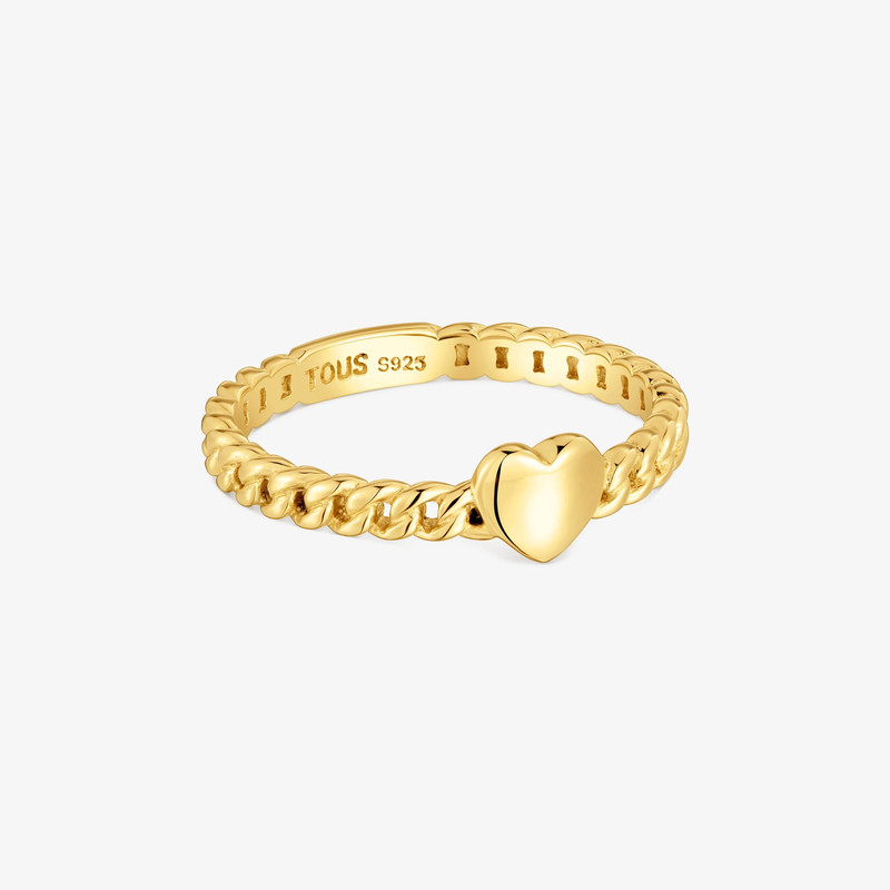 TOUS Small 18K gold vermeil heart Ring Bold Motif outlook