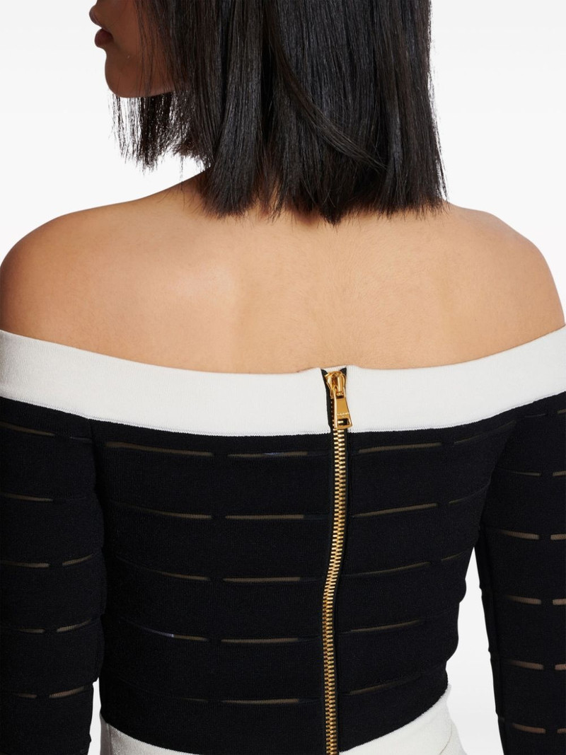 off-shoulder knitted top 7