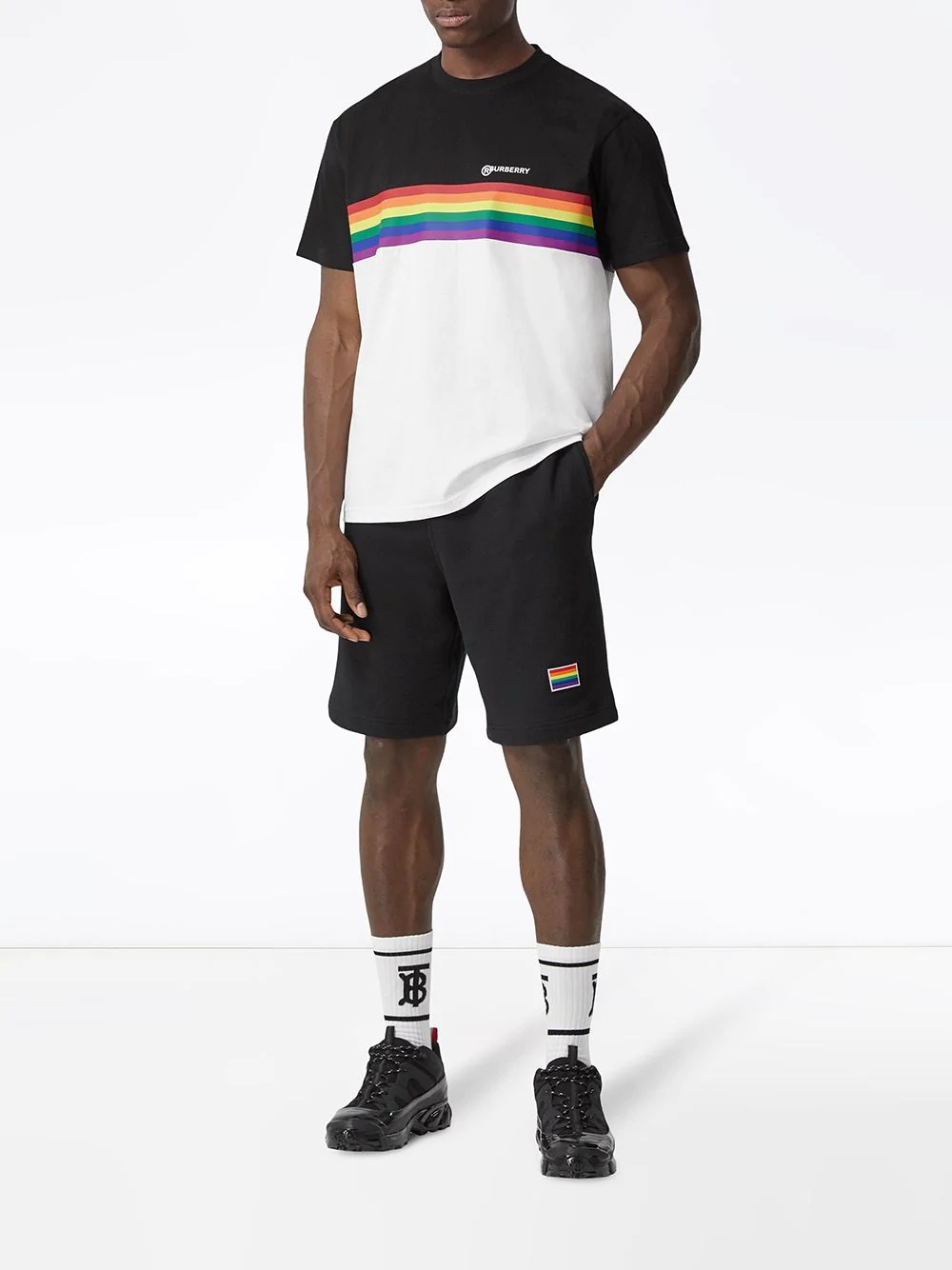 rainbow stripe print T-shirt - 2