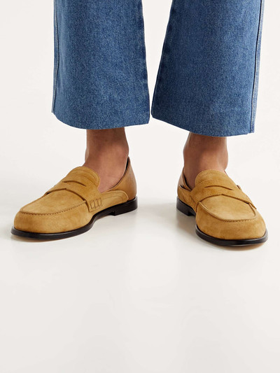 Loewe Collapsible-Heel Suede and Full-Grain Leather Penny Loafers outlook