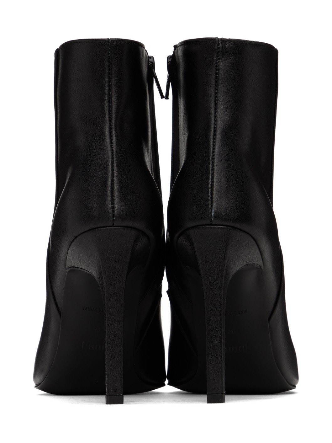 Black Leather Stiletto Boots - 2