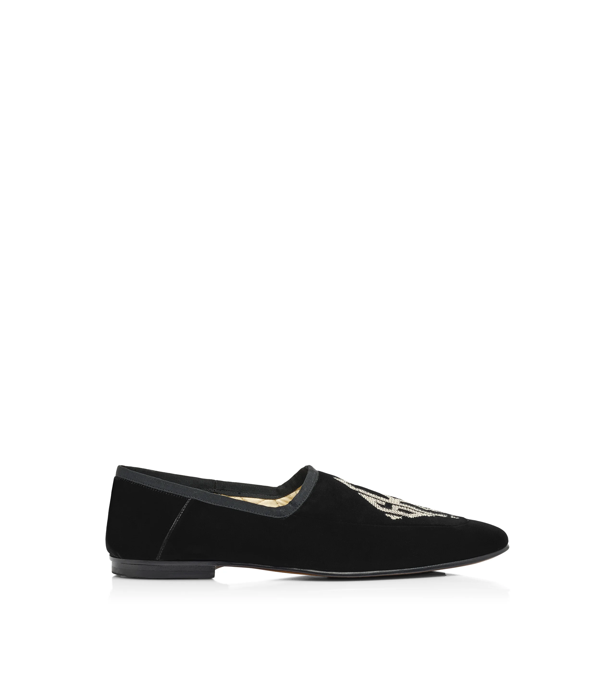 EMBROIDERED VELVET STEVEN SLIPPER - 1