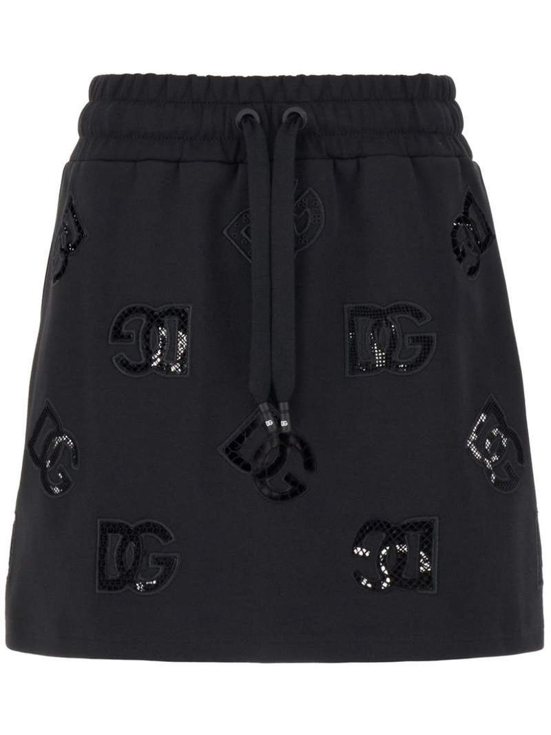 logo-patch jersey mini skirt 1