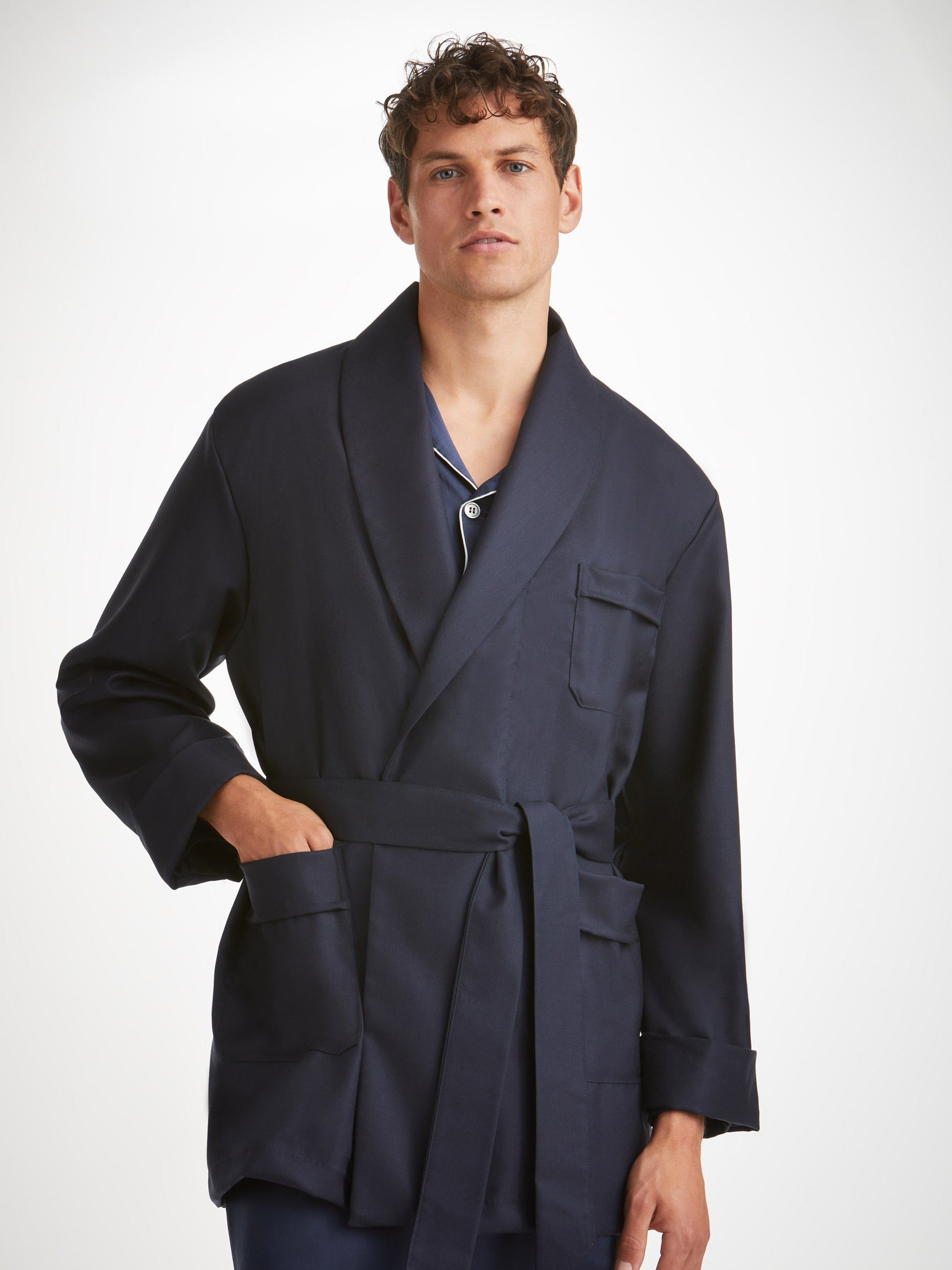 Men's Smoking Jacket Westminster 2 Wool Navy - 8
