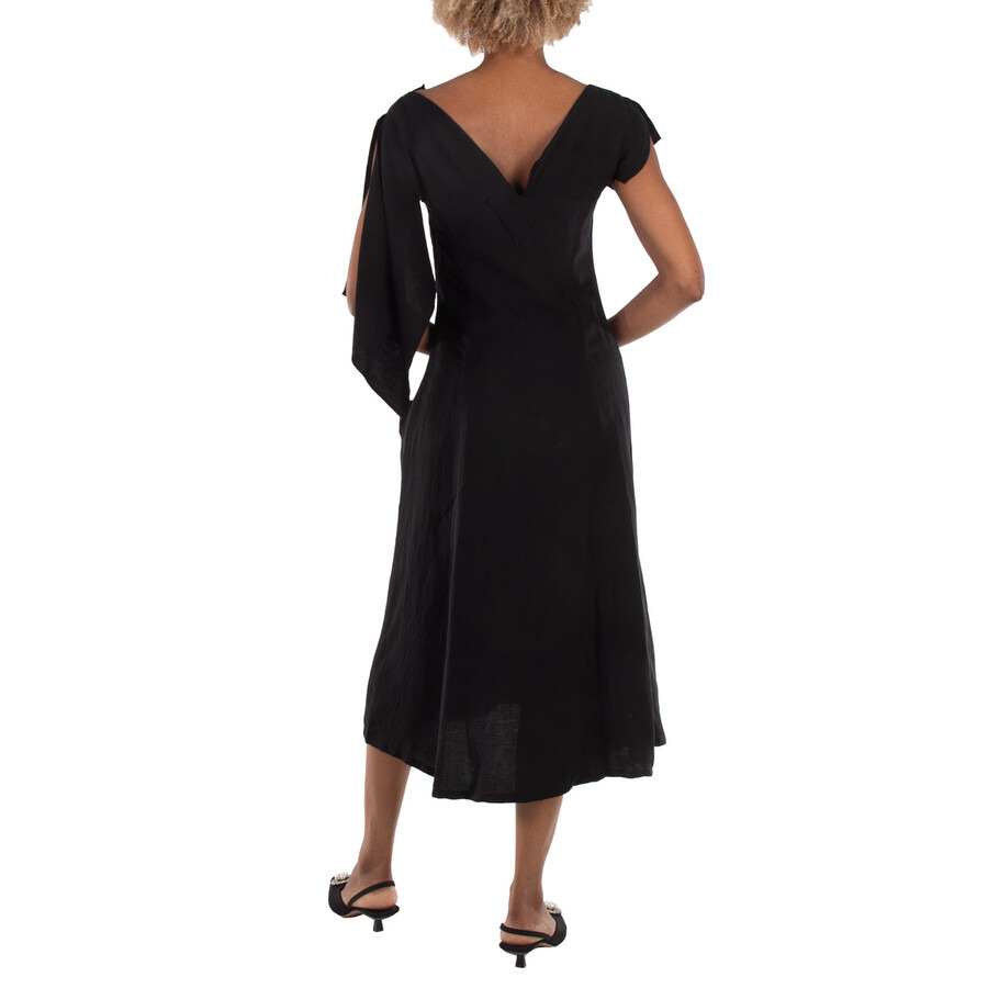 Yohji Yamamoto Black Asymmetric Dress, Brand Size 1 (X-Small) - 6