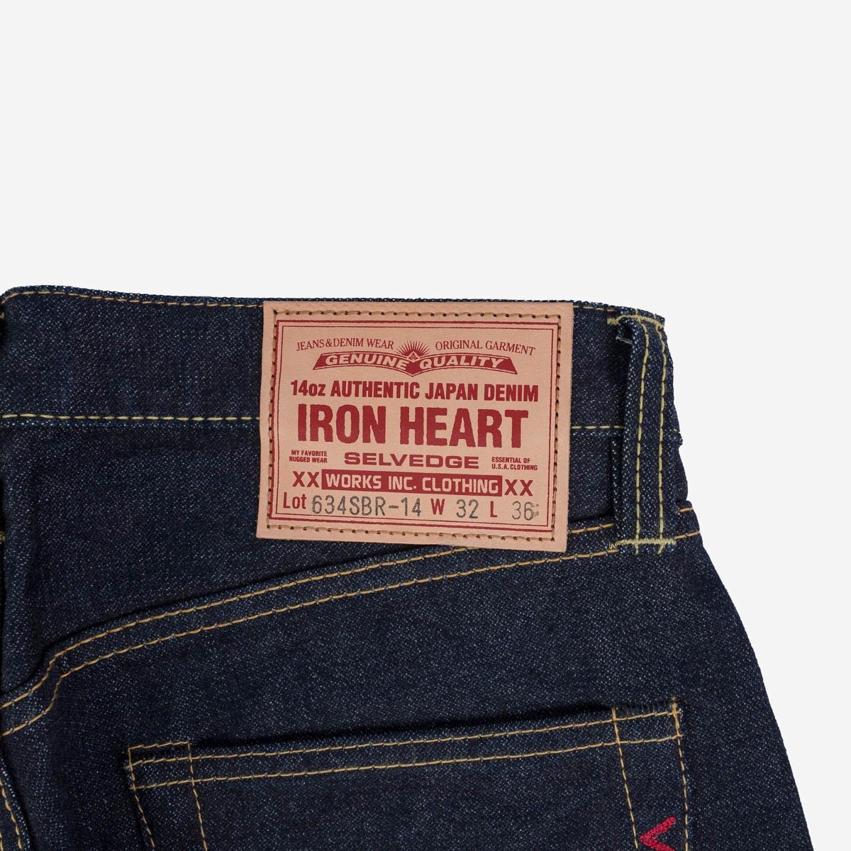 IH-634SBR-14 14oz Broken Twill Selvedge Denim Straight Cut Jeans - Indigo - 7